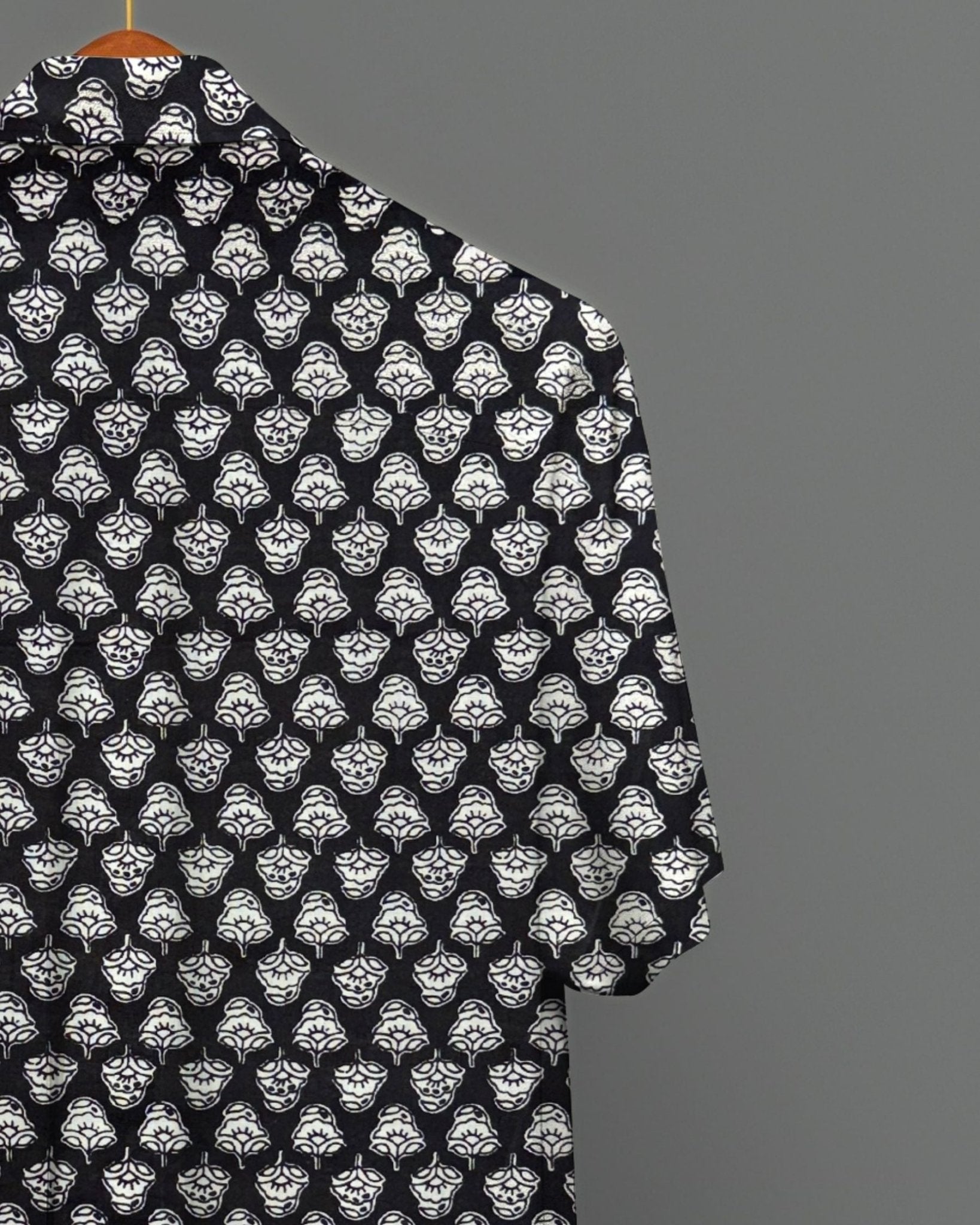 Noir Buta – Half Sleeve Cotton Shirt - Jaipuri Crown