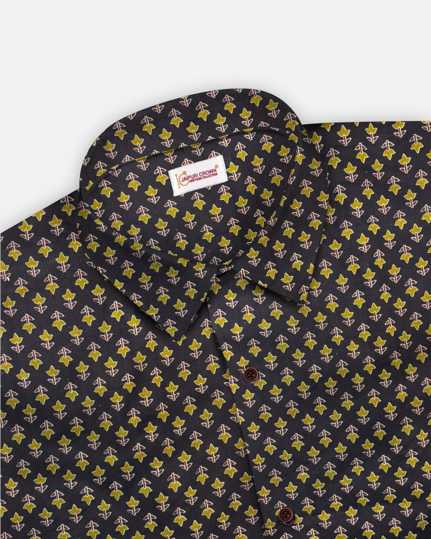 Noir Print - Pure Cotton Shirt - Jaipuri Crown