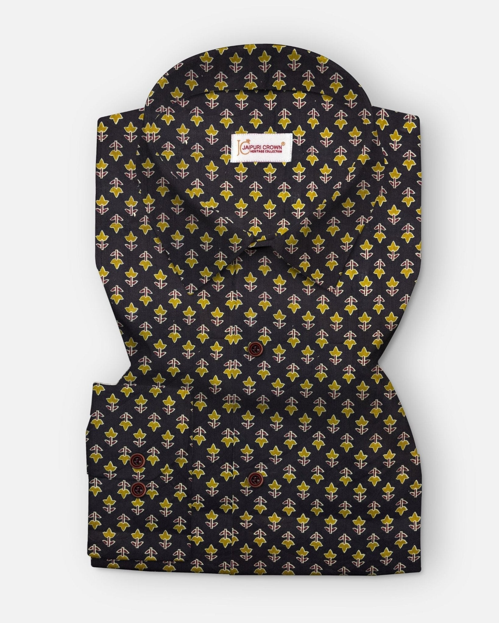 Noir Print - Pure Cotton Shirt - Jaipuri Crown