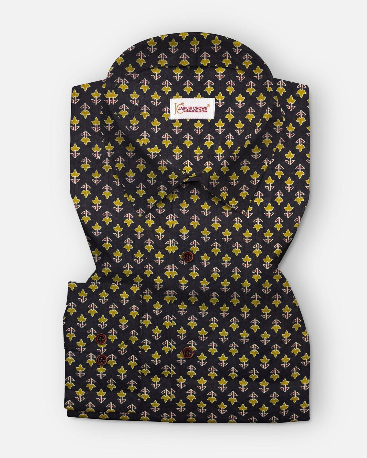 Noir Print - Pure Cotton Shirt - Jaipuri Crown