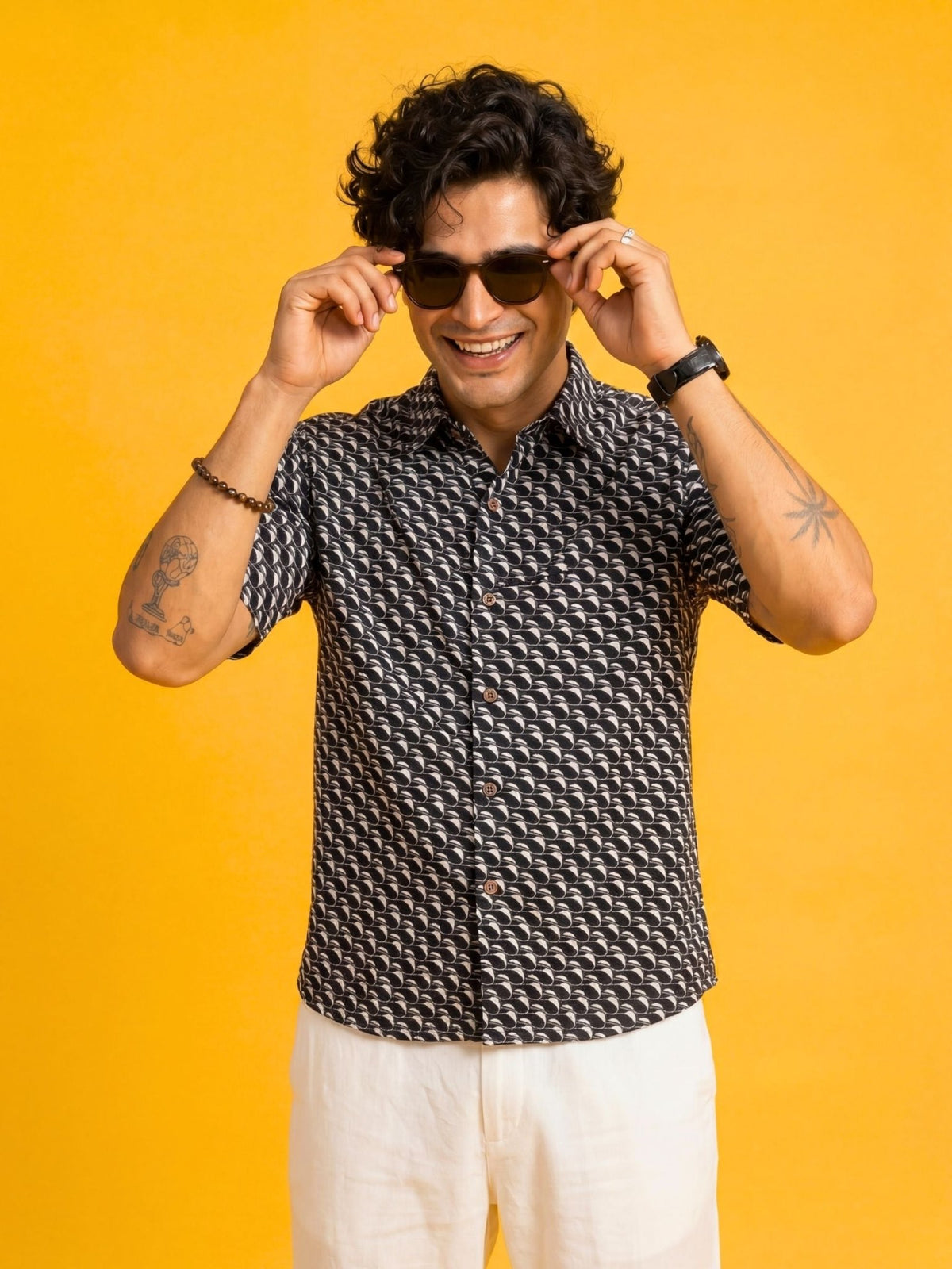 Ocean Drip — Blue Digital Printed Cotton Cambric Shirt | Jaipuri Crown - Jaipuri Crown