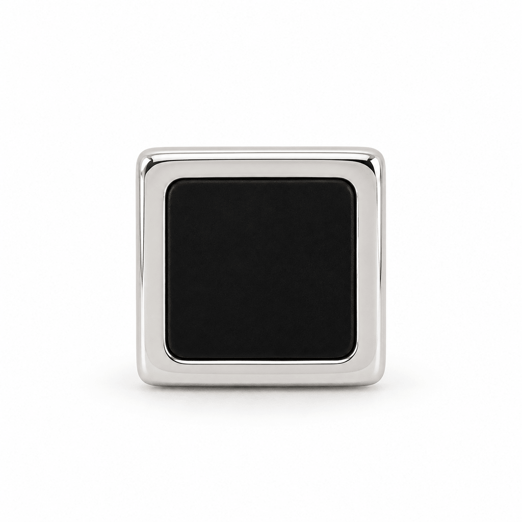 Onyx Edge Silver Stud Earring - Men's Jewellery - Jaipuri Crown