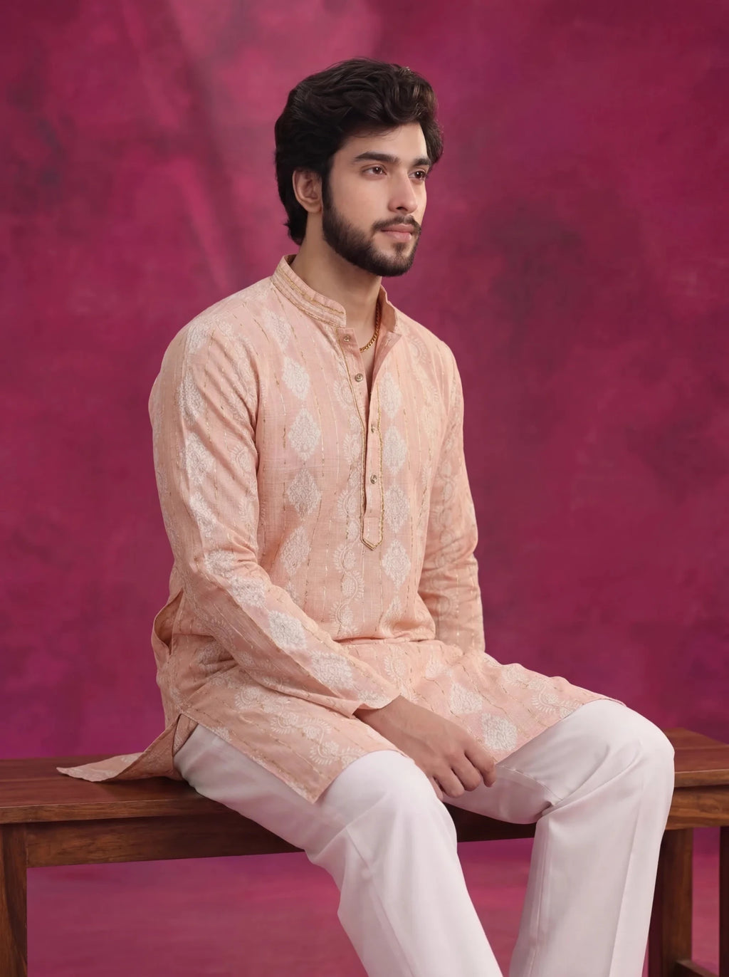 Opulent Golden Work Kurta - Jaipuri Crown