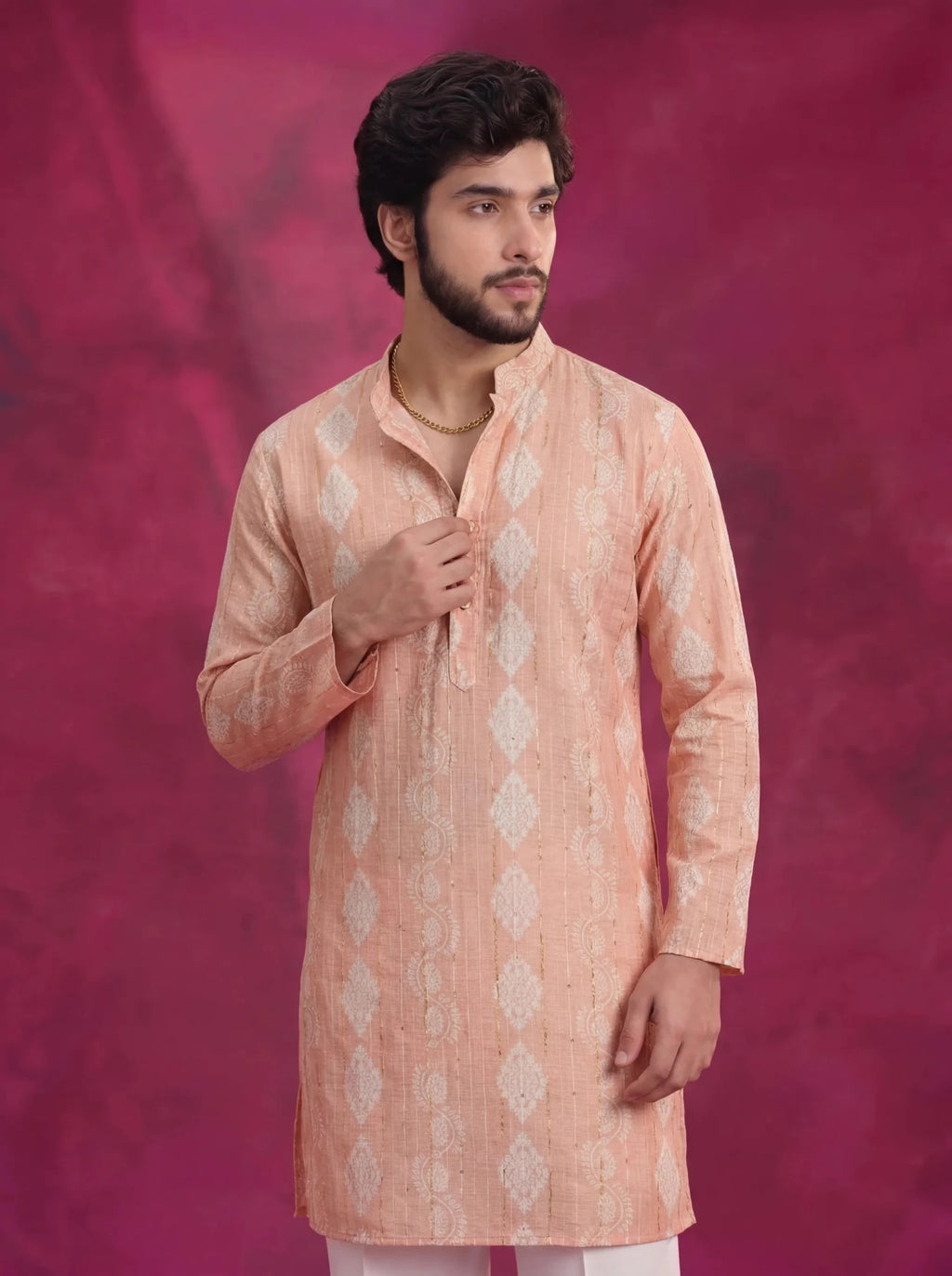 Opulent Golden Work Kurta - Jaipuri Crown