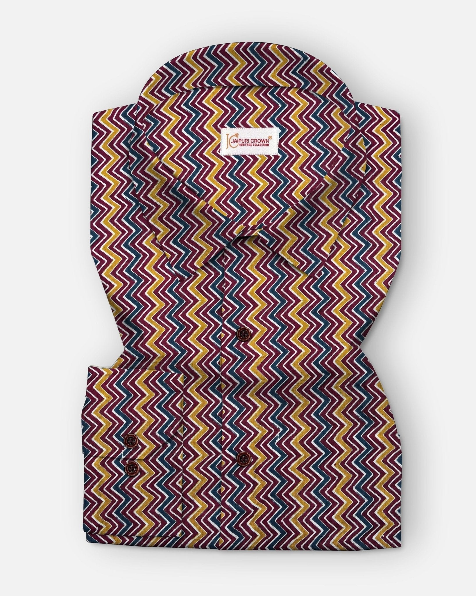 Pachrangi Leher - Pure Cotton Shirt - Pure Cotton Shirt - Jaipuri Crown