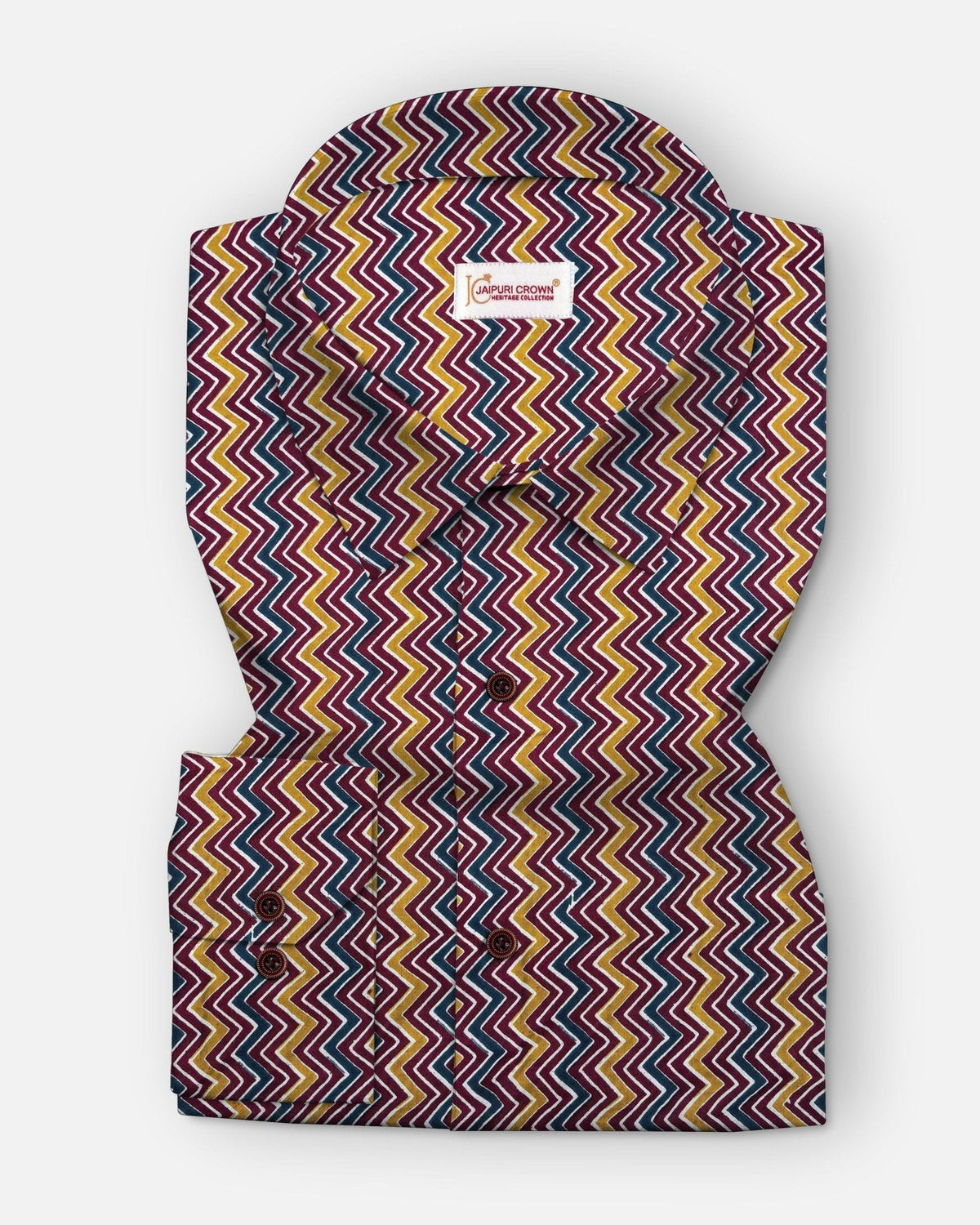 Pachrangi Leher - Pure Cotton Shirt - Pure Cotton Shirt - Jaipuri Crown