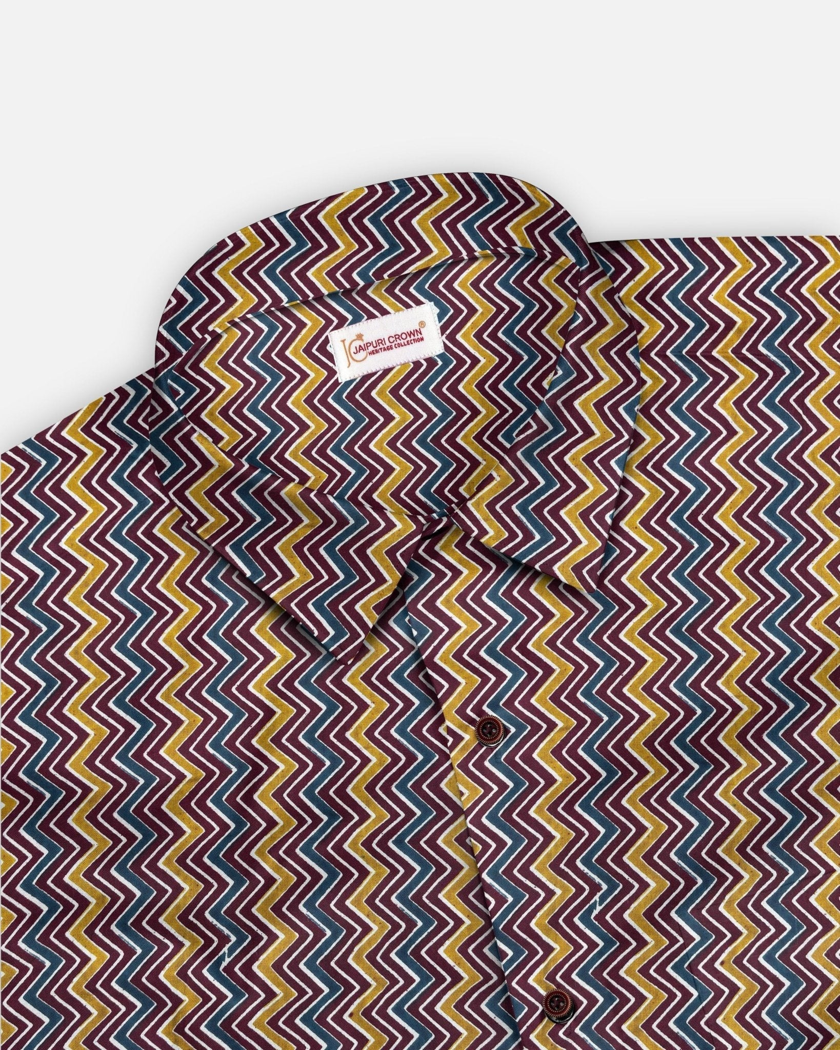 Pachrangi Leher - Pure Cotton Shirt - Pure Cotton Shirt - Jaipuri Crown
