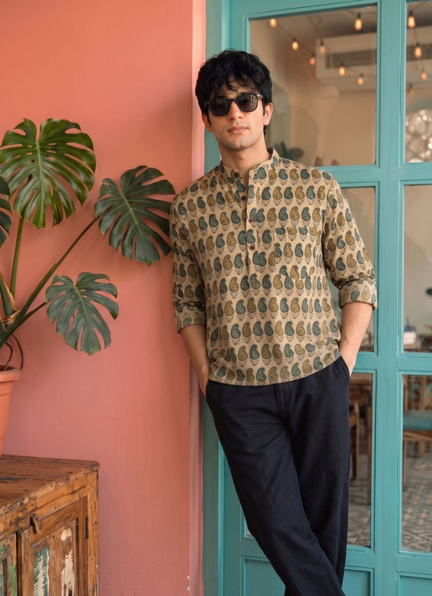 Paisley Dreams – Printed Cotton Short Kurta - Jaipuri Crown
