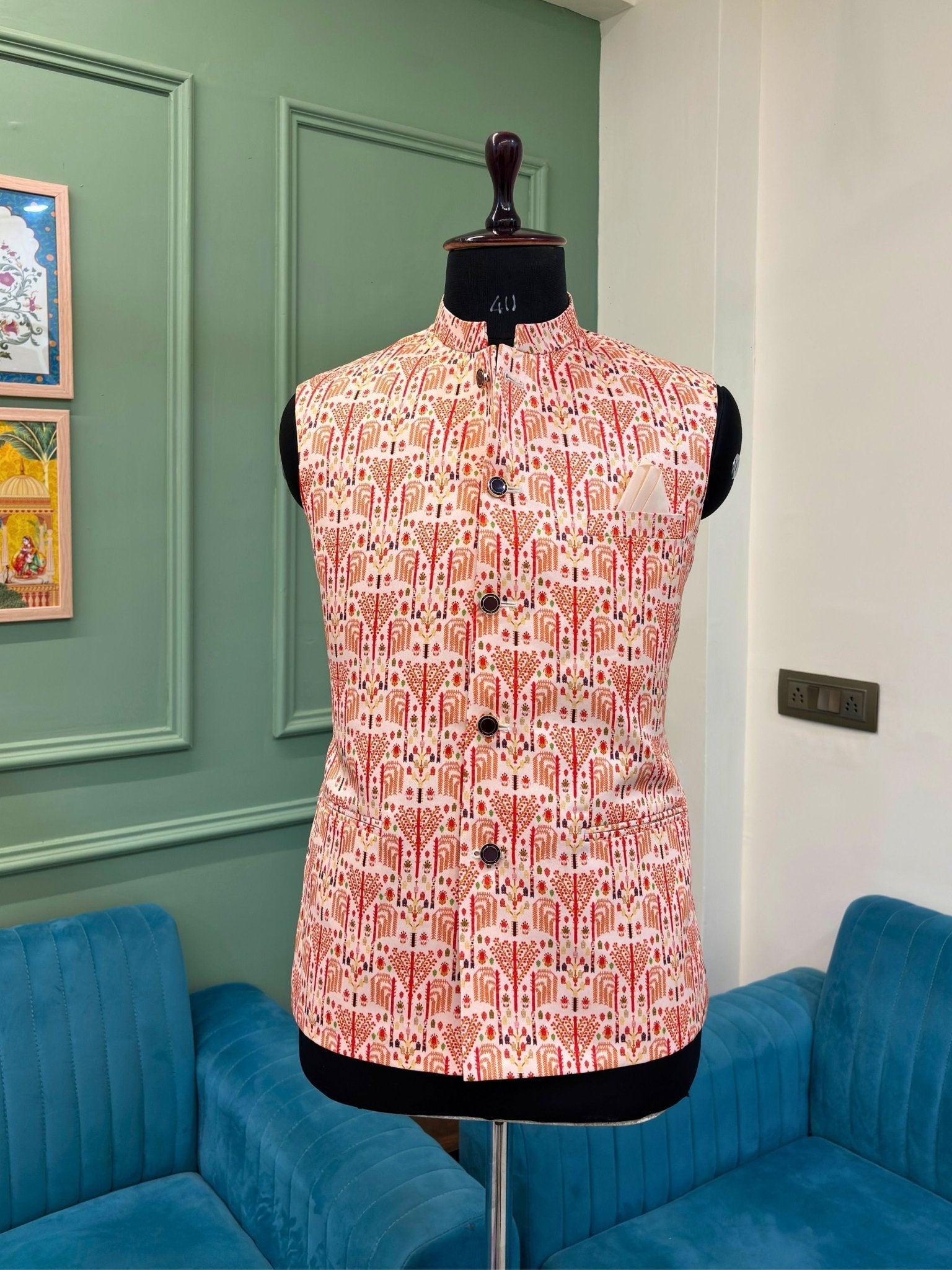 Palace Drapes Modi Jacket - Jaipuri Crown