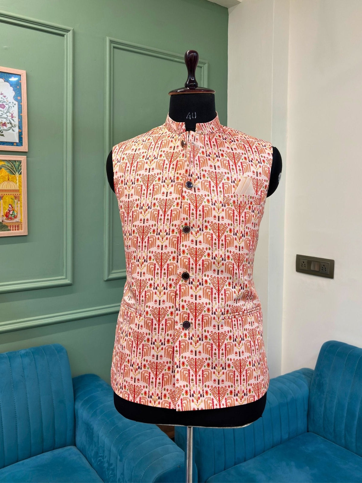 Palace Drapes Modi Jacket - Jaipuri Crown