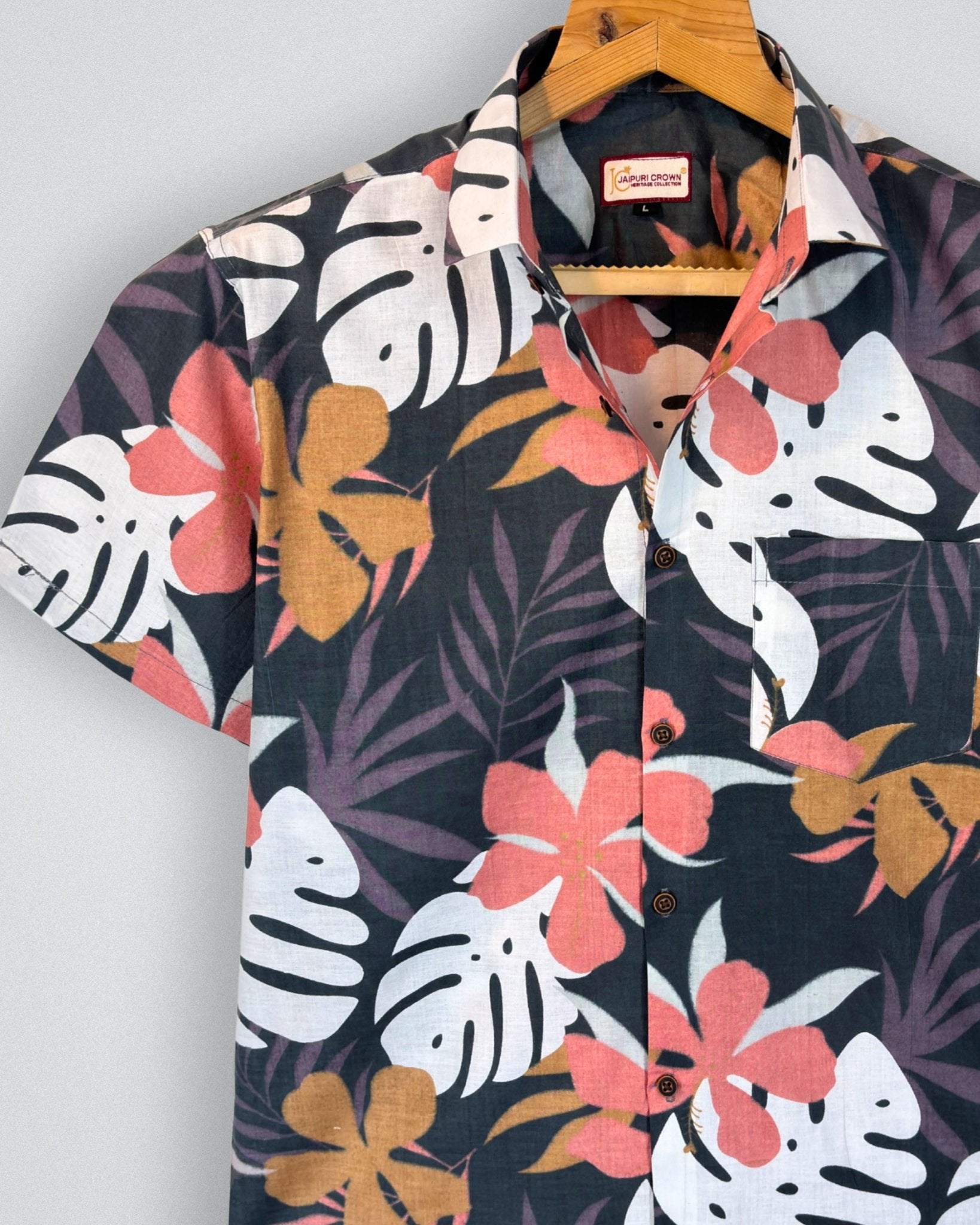 Palm Breeze – Floral Printed Cotton Half Sleeve - Jaipuri Crown