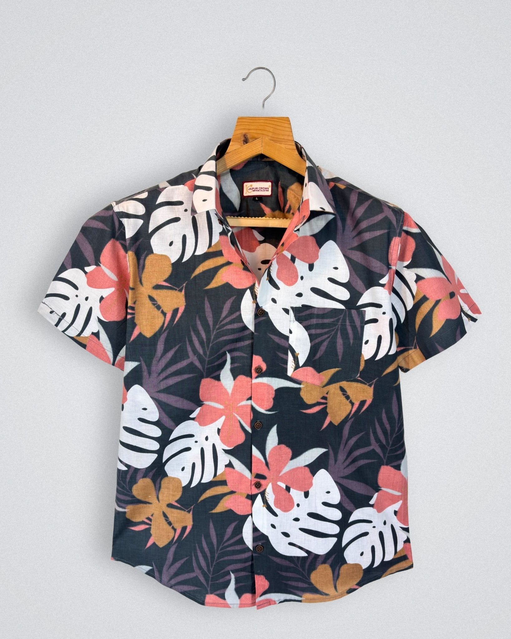 Palm Breeze – Floral Printed Cotton Half Sleeve - Jaipuri Crown