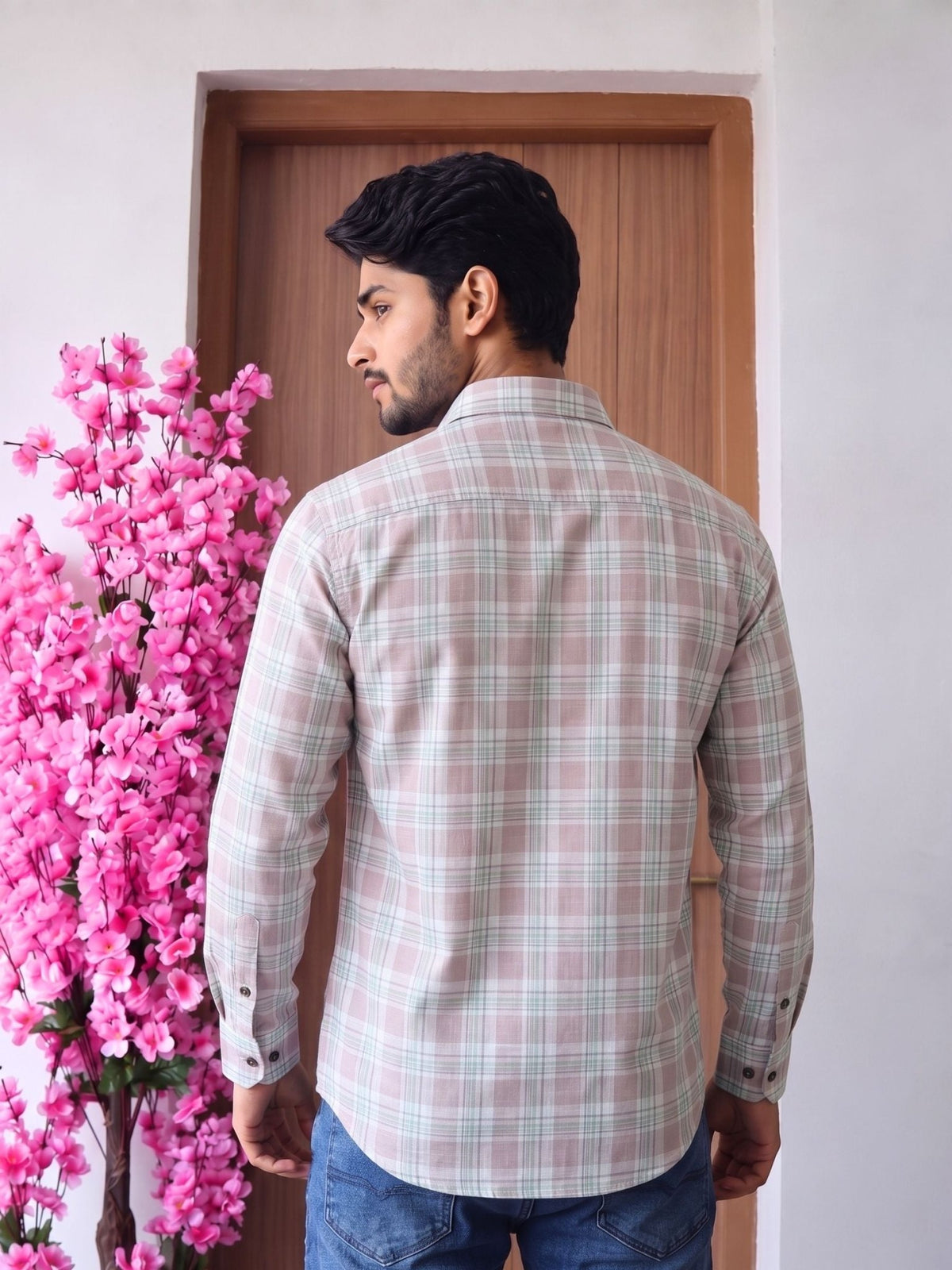 Pastel Checks – Printed Cotton Full Sleeve Shirt - Jaipuri Crown