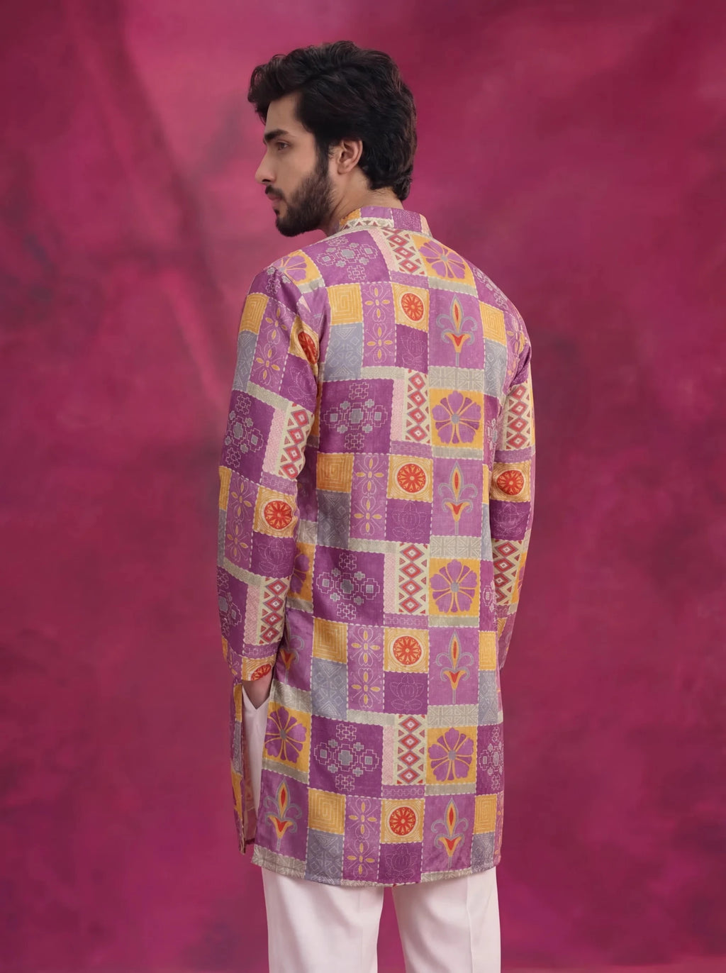 Patchwork Block PrintKurta with Zari Work - Jaipuri Crown