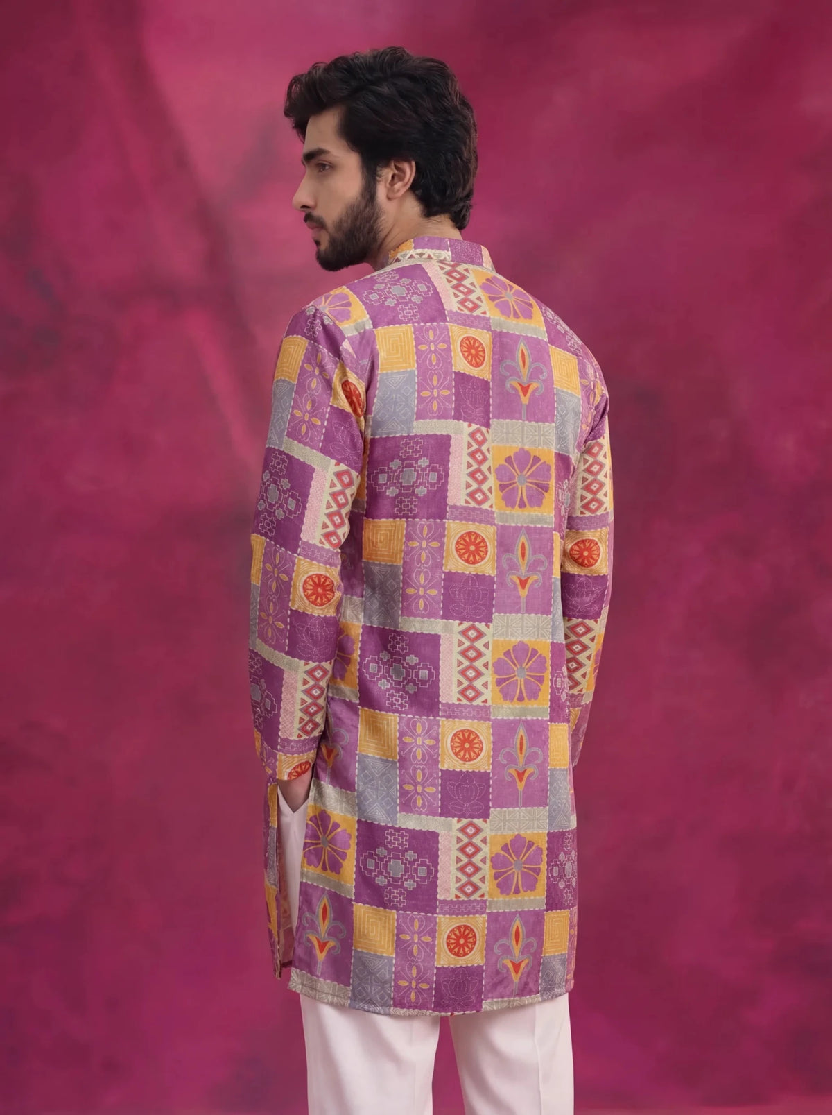 Patchwork Block PrintKurta with Zari Work - Jaipuri Crown