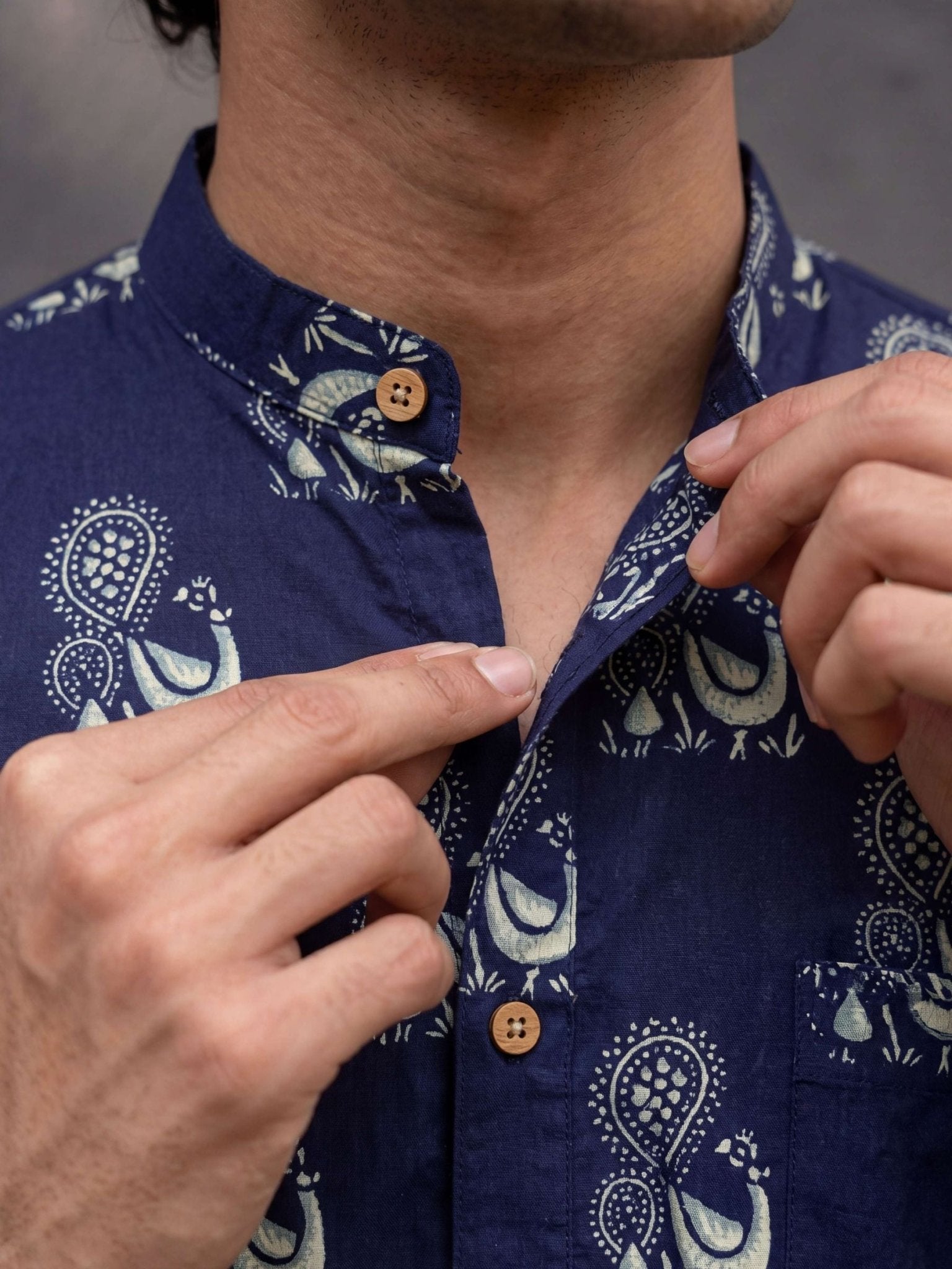 Peacock Elegance – Printed Cotton Short Kurta - Jaipuri Crown