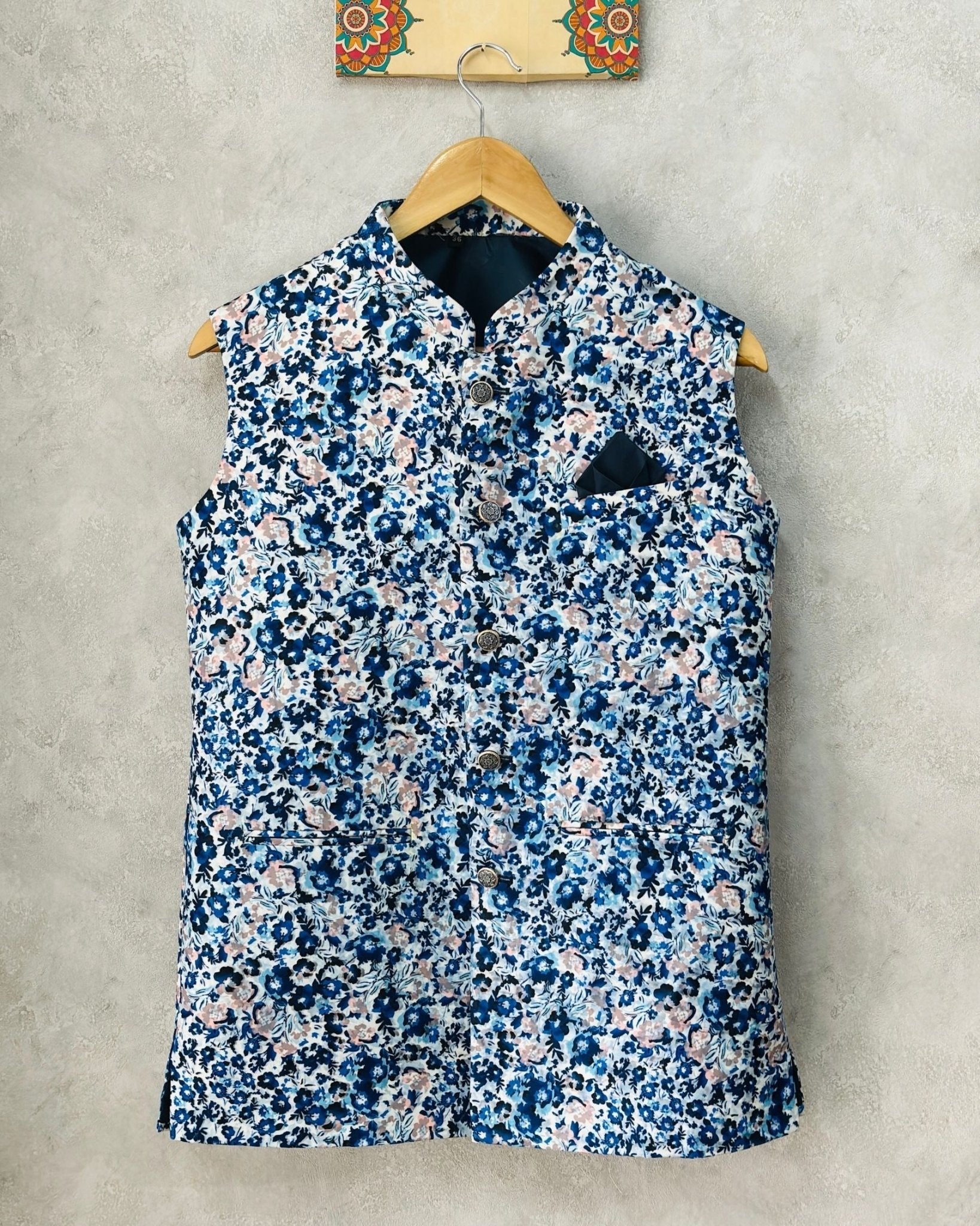 Phulkari Paragon Nehru Jacket - Jaipuri Crown