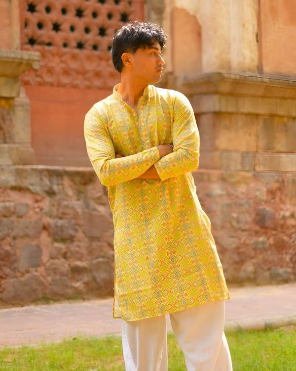 Phulkari Printed Kurta - Jaipuri Crown