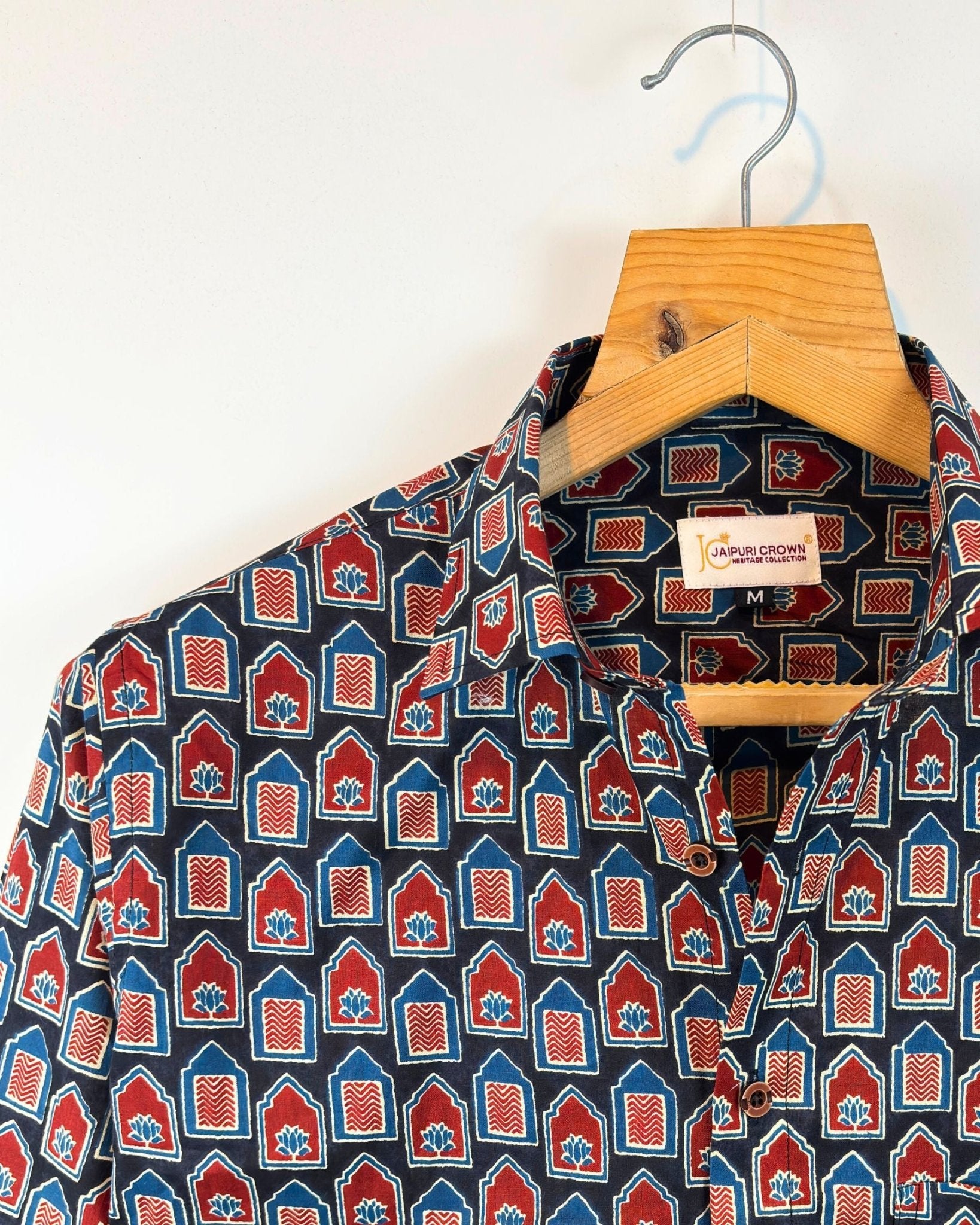 Pixel Drape - Pure Cotton Shirt - Pure Cotton Shirt - Jaipuri Crown