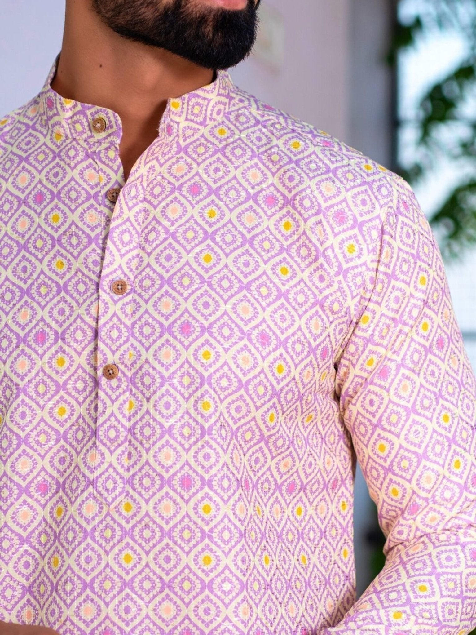 Printed Designer Cotton Kurta - Pastel Multi - Jaipuri Crown