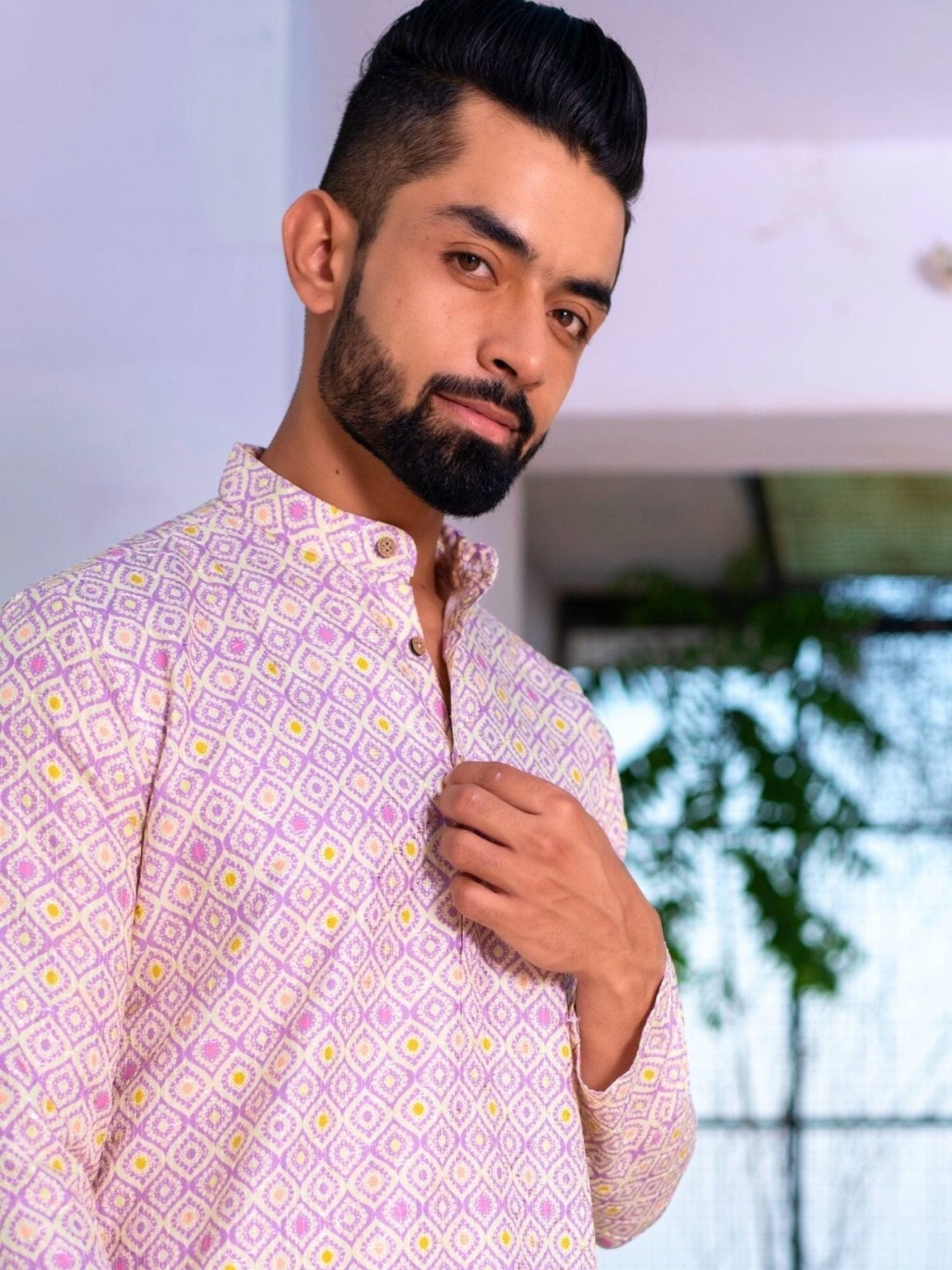 Printed Designer Cotton Kurta - Pastel Multi - Jaipuri Crown