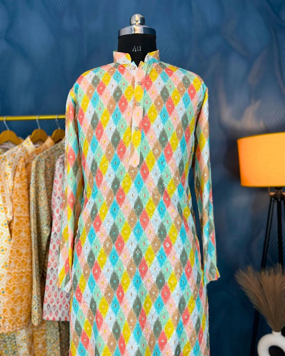 Radiant Rainforest Printed Lucknowi Kurta - Jaipuri Crown