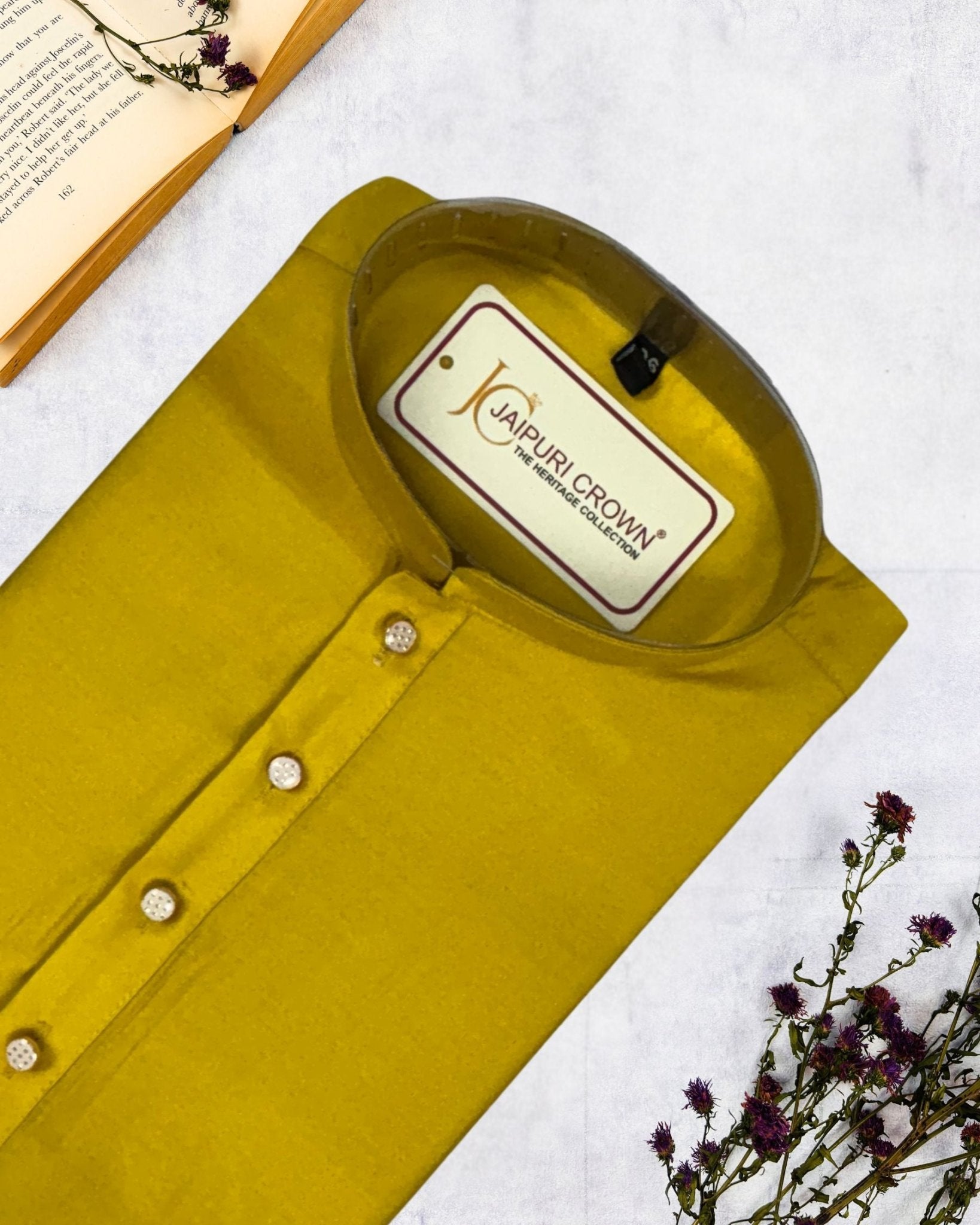 Radiant Yellow Plain Kurta - Jaipuri Crown