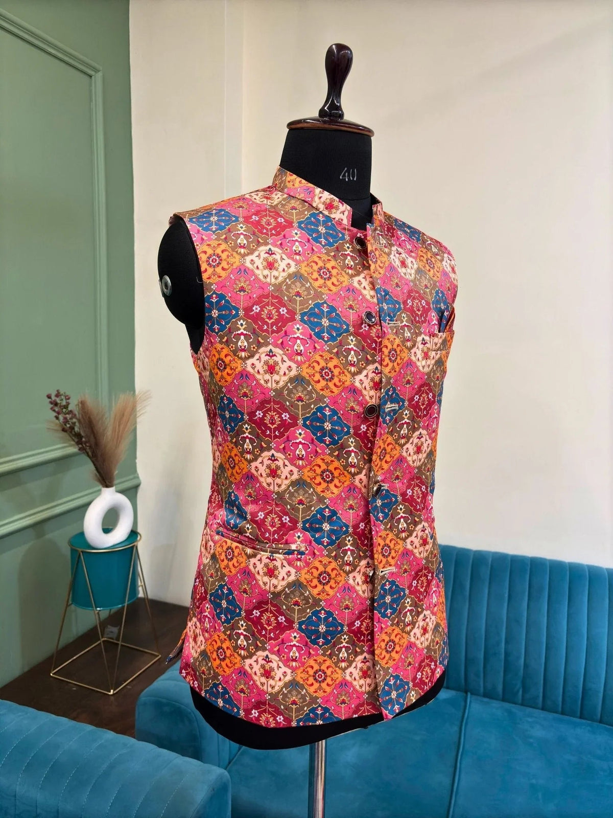 Raja's Ensemble Modi Jacket - Jaipuri Crown