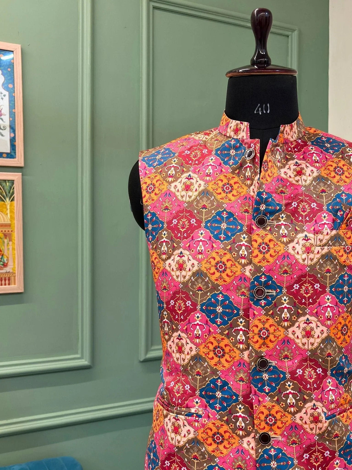 Raja's Ensemble Modi Jacket - Jaipuri Crown