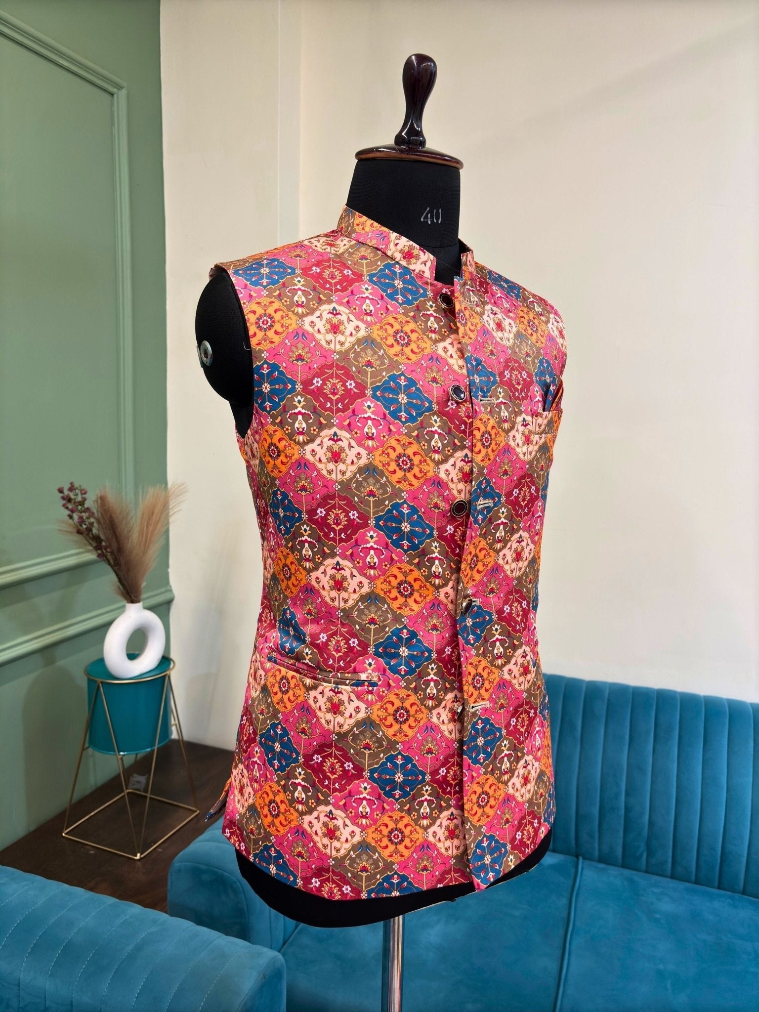 Raja's Ensemble Modi Jacket - Jaipuri Crown