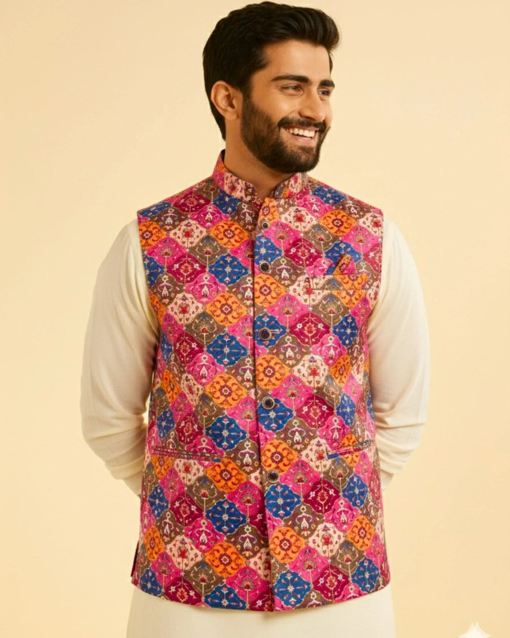Raja's Ensemble Modi Jacket - Jaipuri Crown