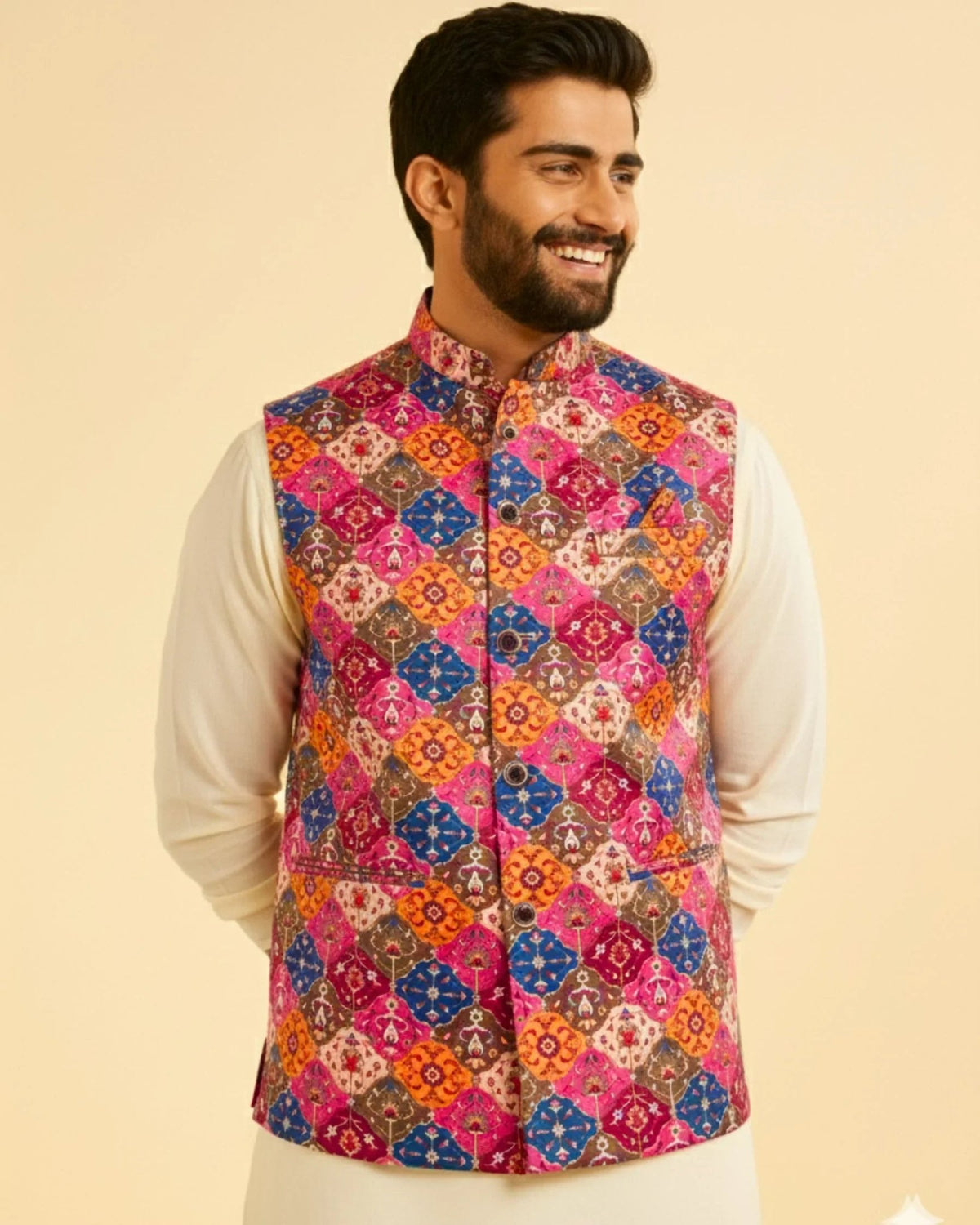 Raja's Ensemble Modi Jacket - Jaipuri Crown