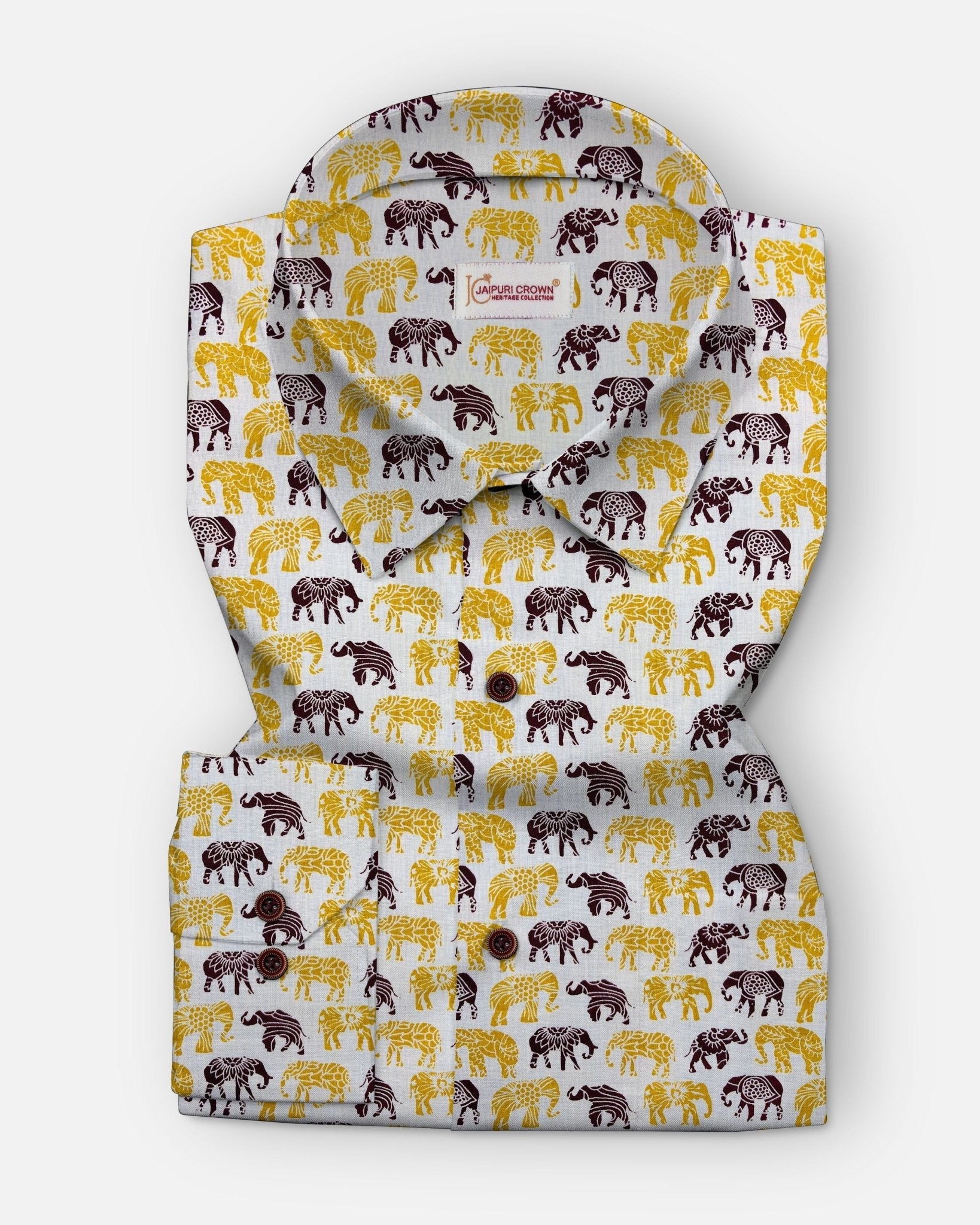 Rajasi Haathi - Pure Cotton Shirt - Pure Cotton Shirt - Jaipuri Crown