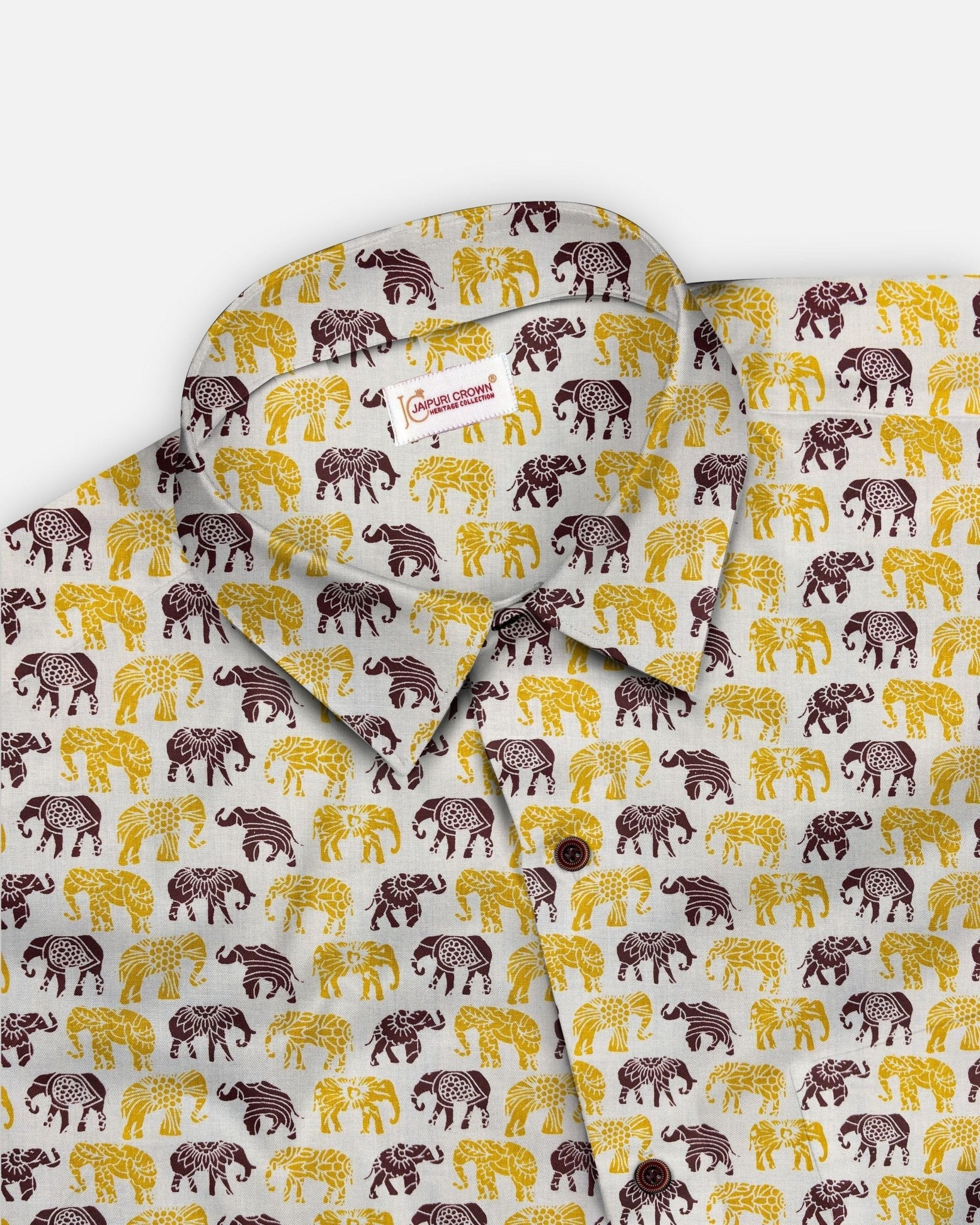 Rajasi Haathi - Pure Cotton Shirt - Pure Cotton Shirt - Jaipuri Crown