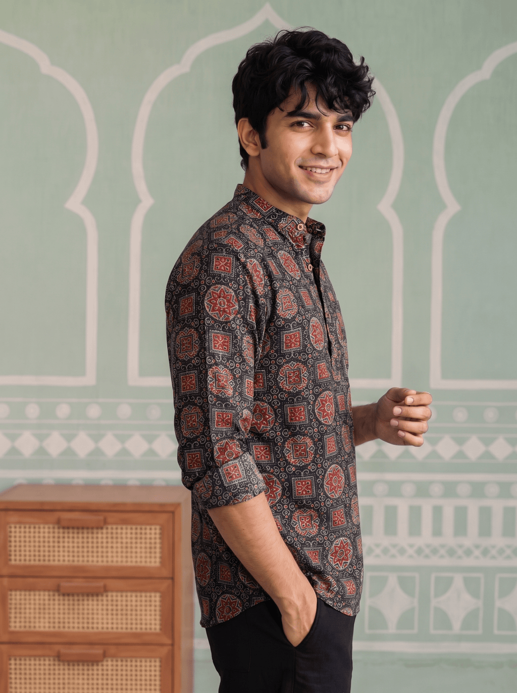 Rajasthan Charm – Printed Cotton Short Kurta - Jaipuri Crown