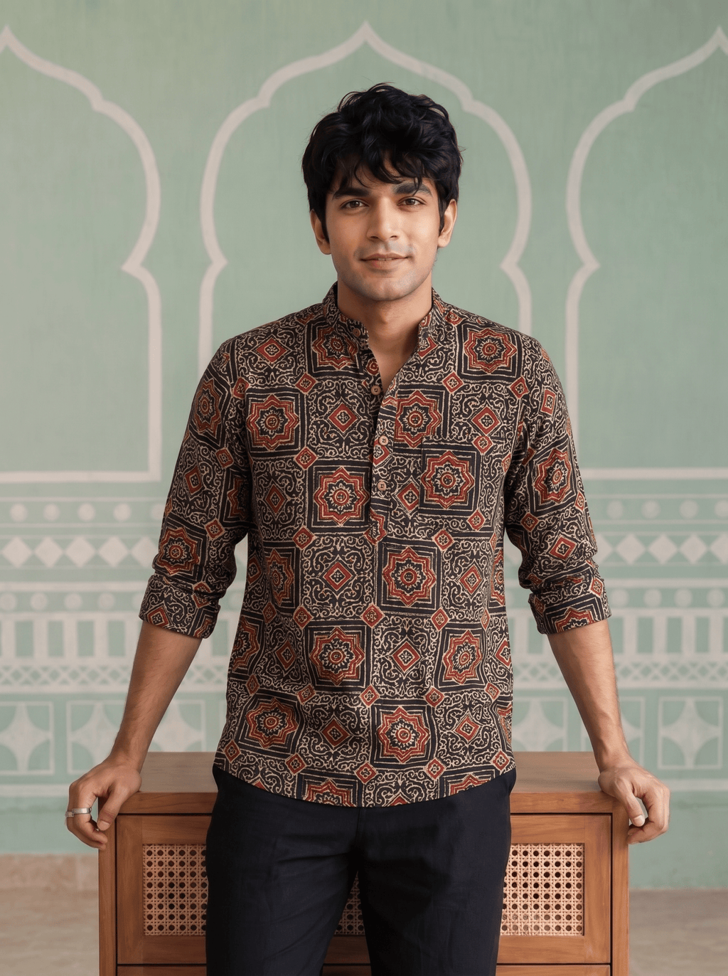 Rajasthan Charm – Printed Cotton Short Kurta - Jaipuri Crown