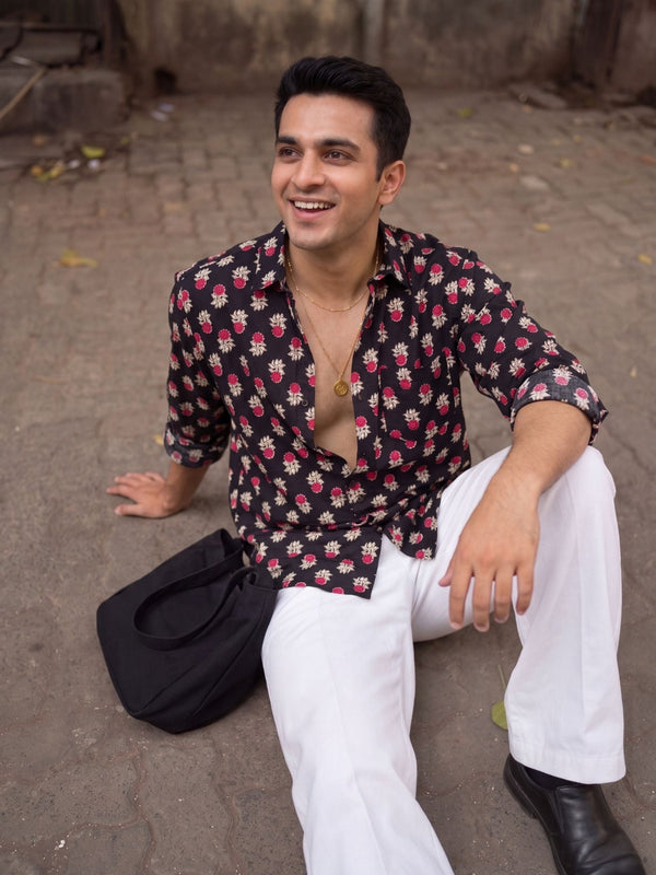Rajasthani Blooms – Full Sleeve Cotton Shirt - Jaipuri Crown