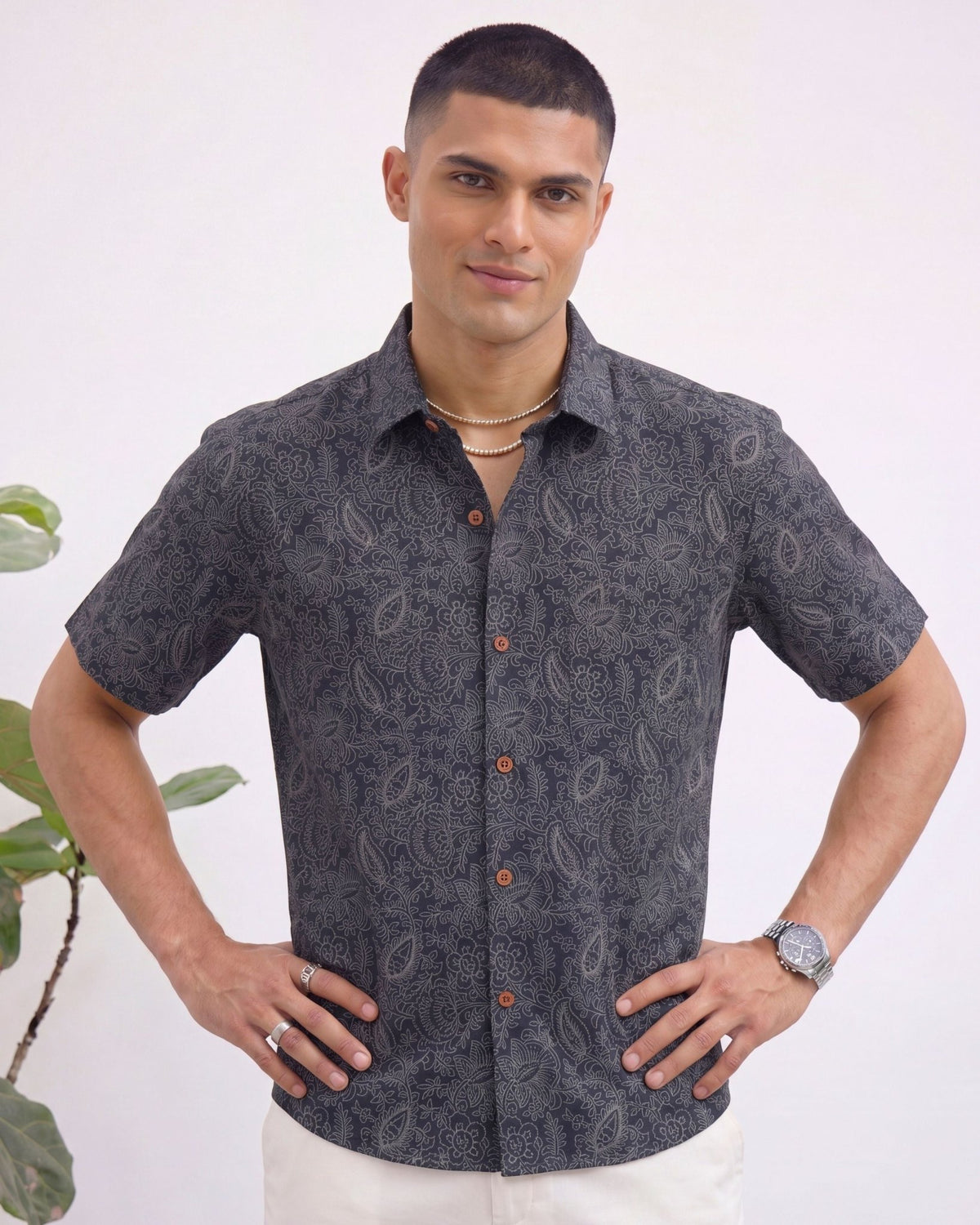 Rajasthani Charm – Printed Cotton Half Sleeve Shirt - Jaipuri Crown