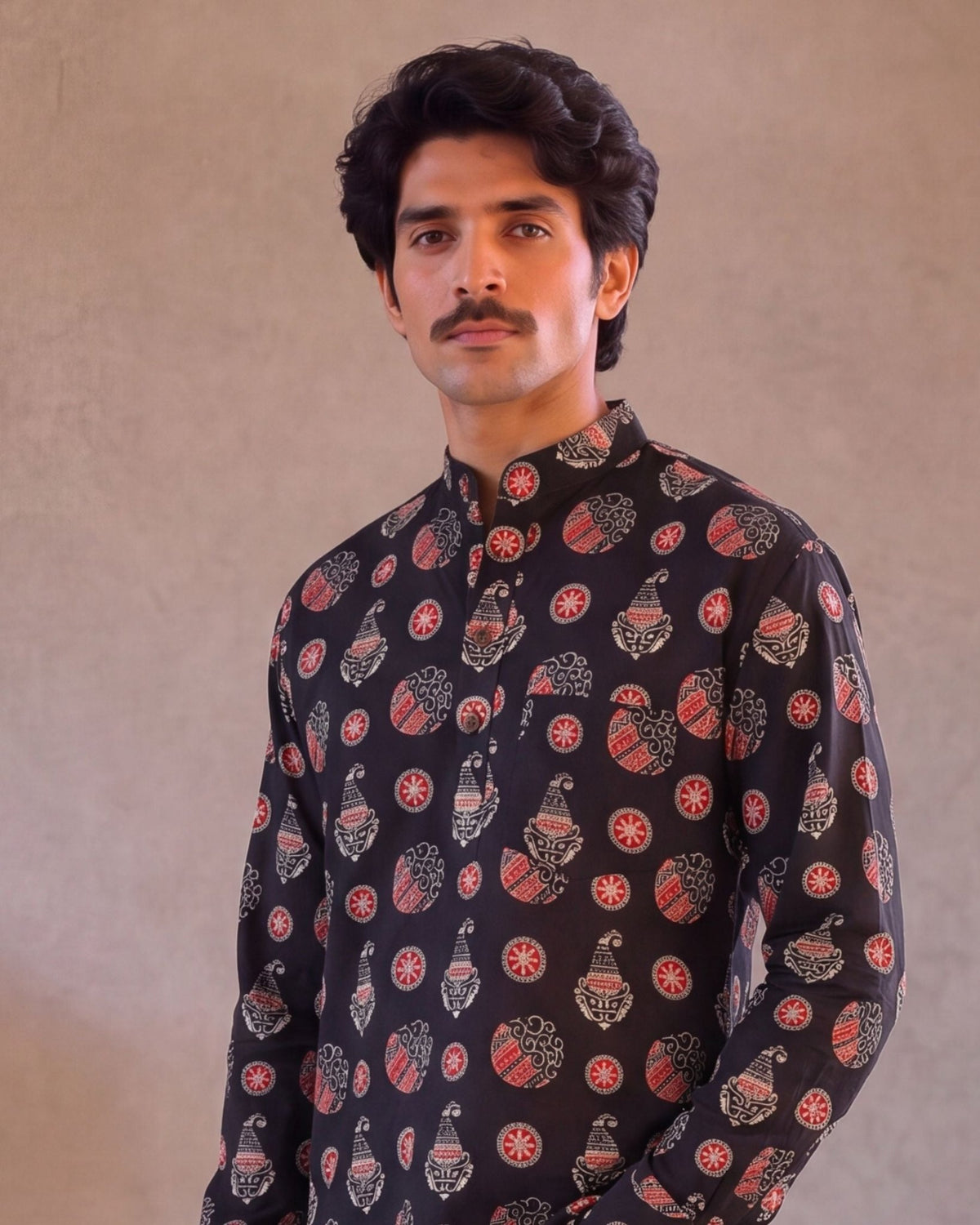 Rajasthani Charm – Printed Cotton Short Kurta - Jaipuri Crown