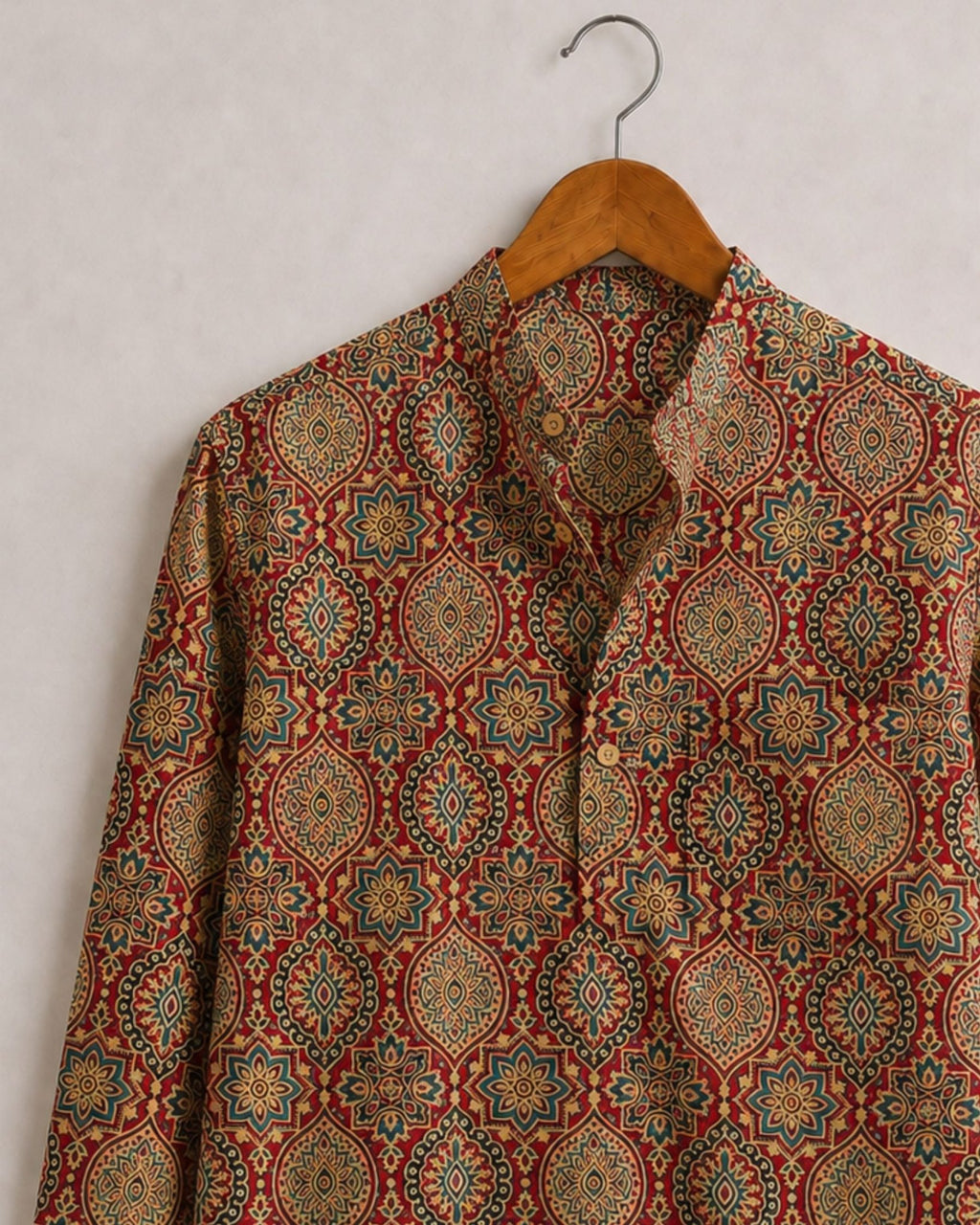 Rajasthani Elegance – Printed Cotton Short Kurta - Jaipuri Crown