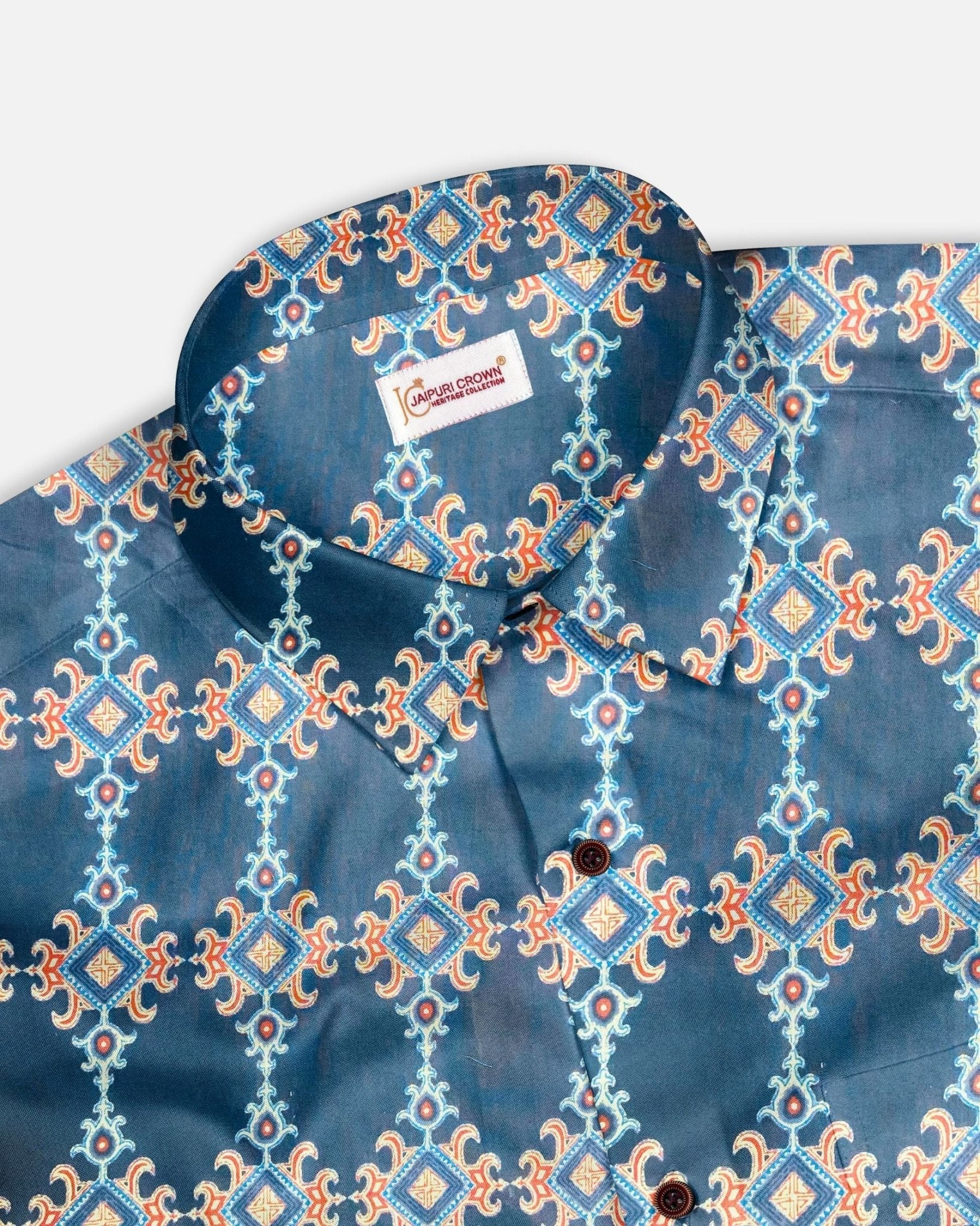 Rajasthani Reverie - Pure Cotton Shirt - Pure Cotton Shirt - Jaipuri Crown