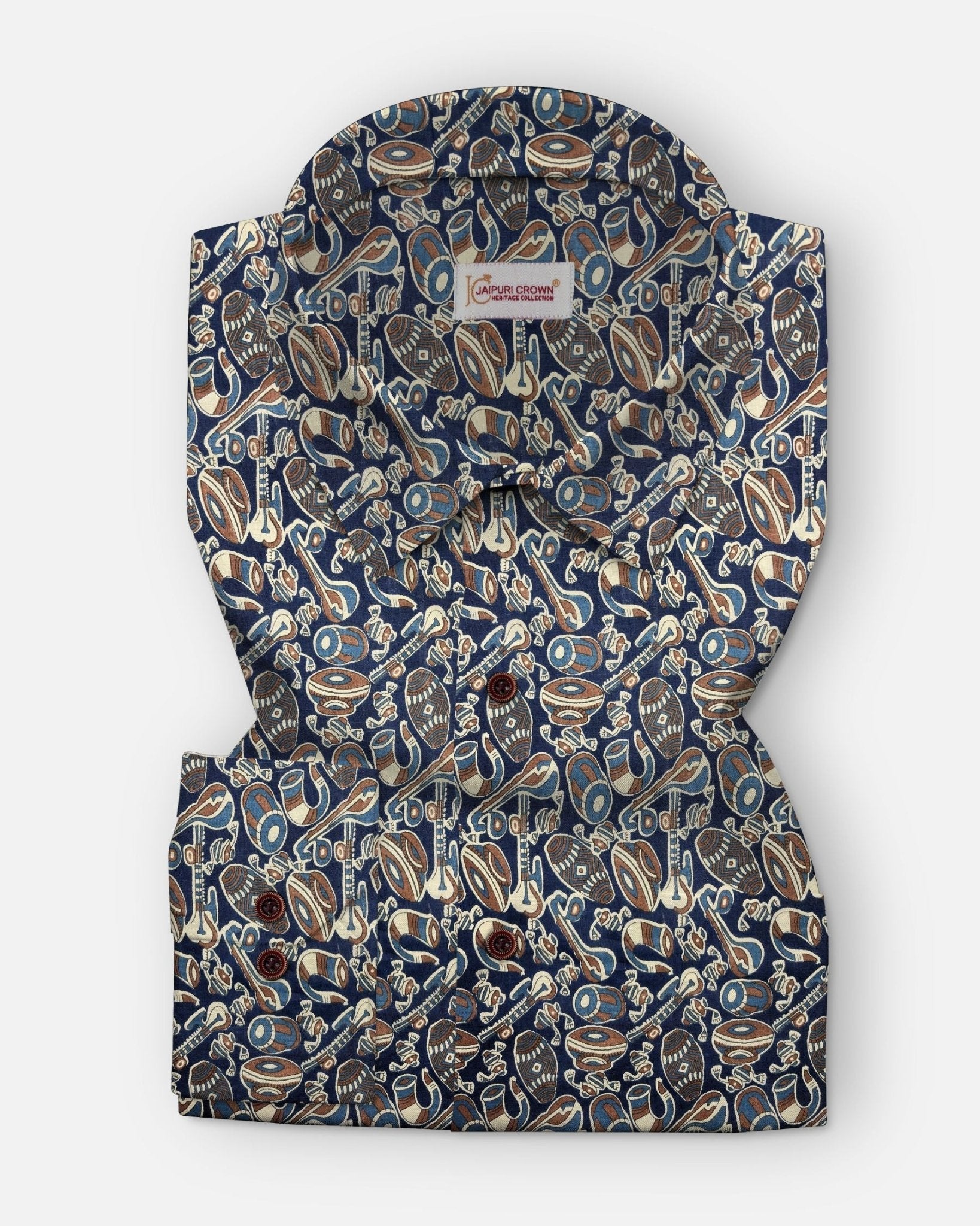 Rajasthani Rhythms - Pure Cotton Shirt - Jaipuri Crown