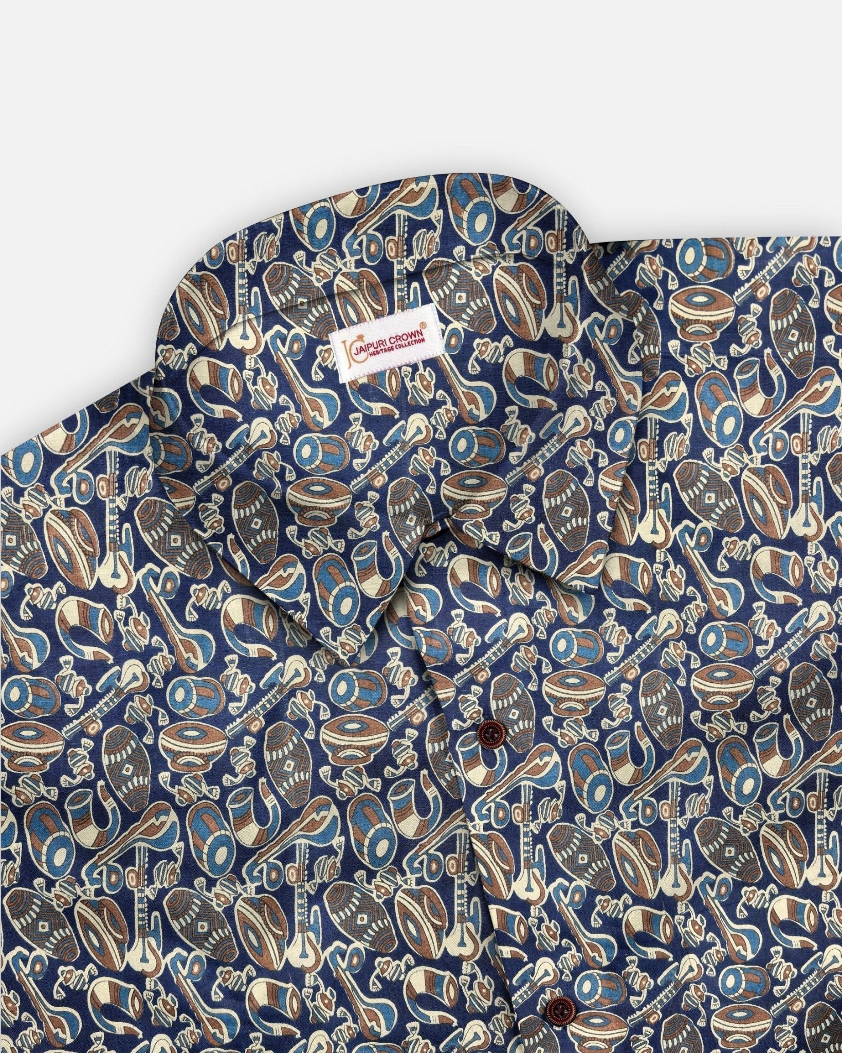 Rajasthani Rhythms - Pure Cotton Shirt - Jaipuri Crown