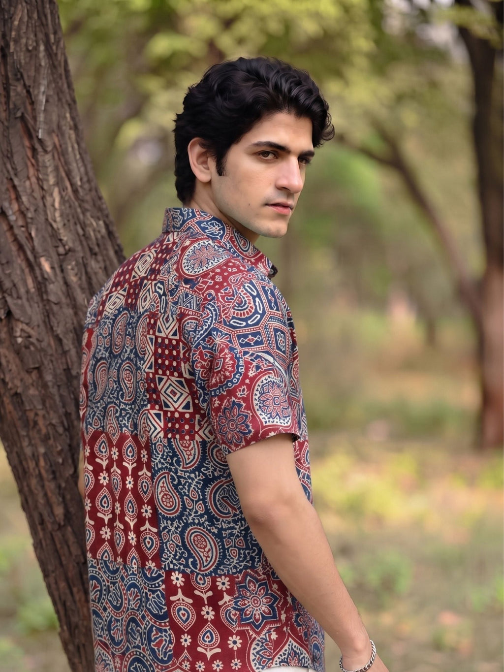Rajasthani Vibes – Printed Cotton Half Sleeve Shirt - Jaipuri Crown
