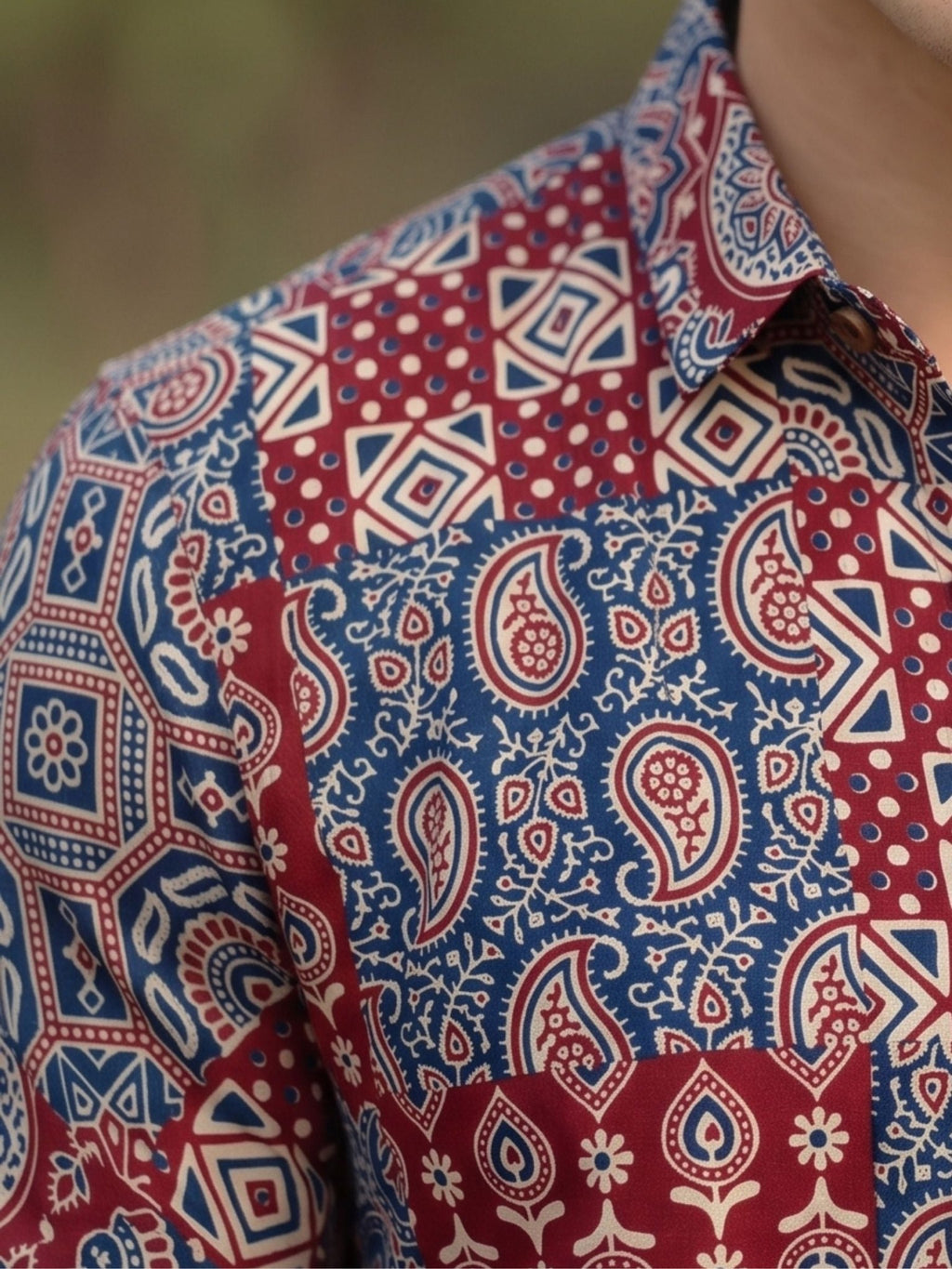 Rajasthani Vibes – Printed Cotton Half Sleeve Shirt - Jaipuri Crown