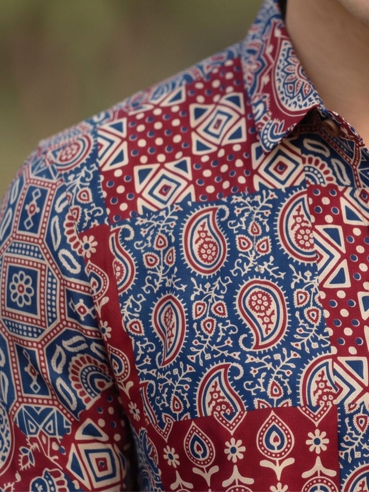 Rajasthani Vibes – Printed Cotton Half Sleeve Shirt - Jaipuri Crown