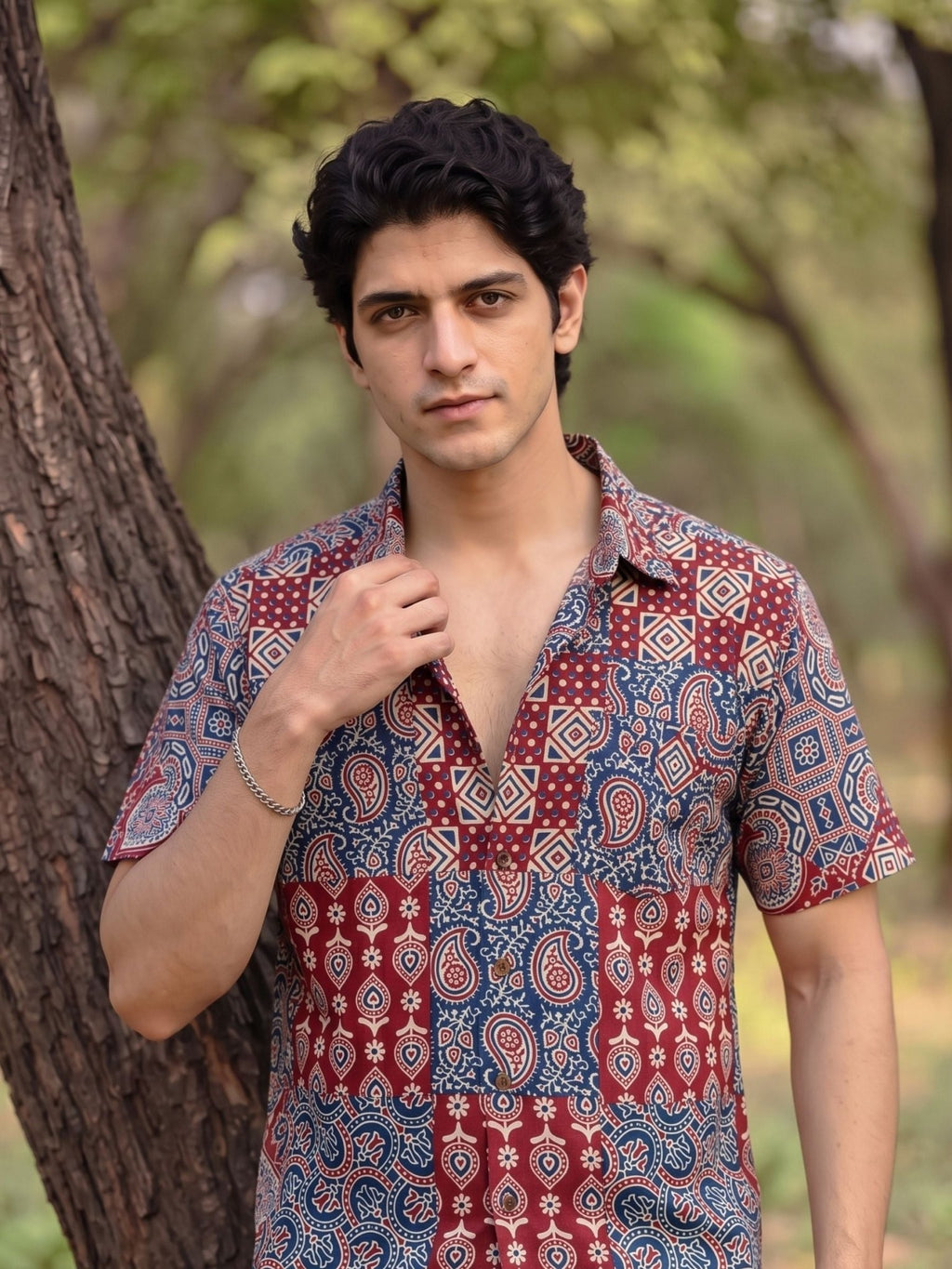 Rajasthani Vibes – Printed Cotton Half Sleeve Shirt - Jaipuri Crown