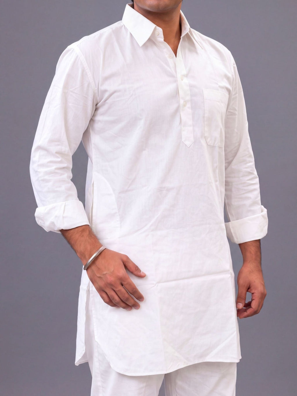 Rajwadi White Kurta Pajama Set - Jaipuri Crown