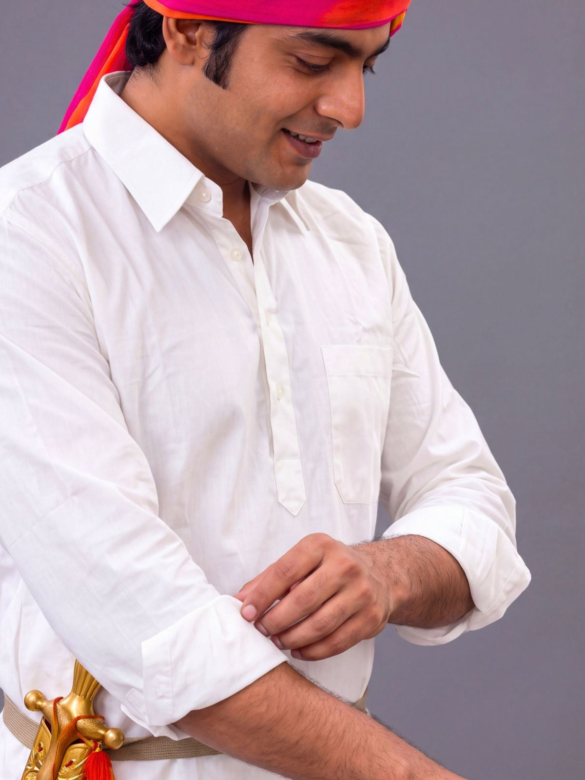 Rajwadi White Kurta Pajama Set - Jaipuri Crown