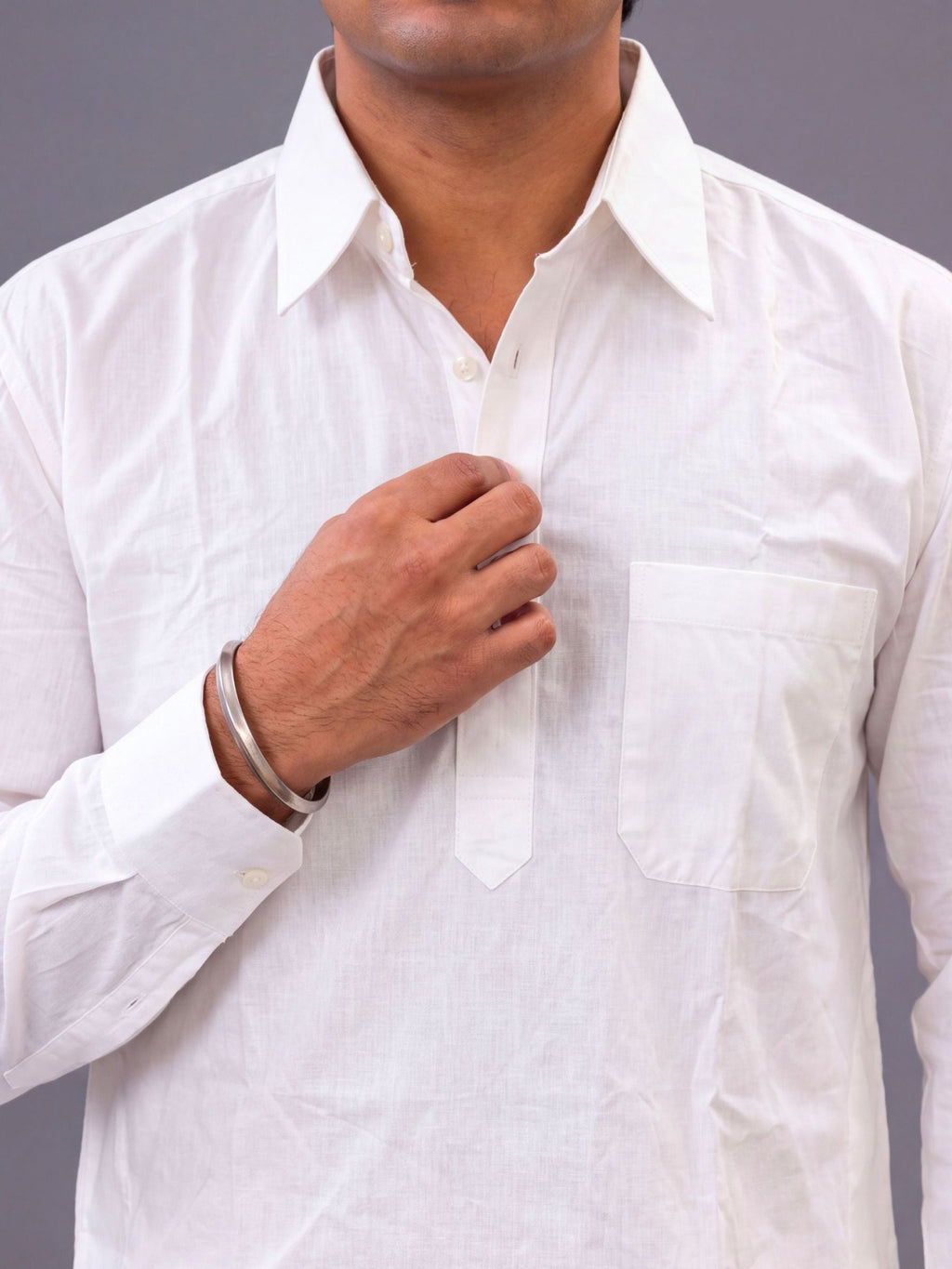 Rajwadi White Kurta Pajama Set - Jaipuri Crown